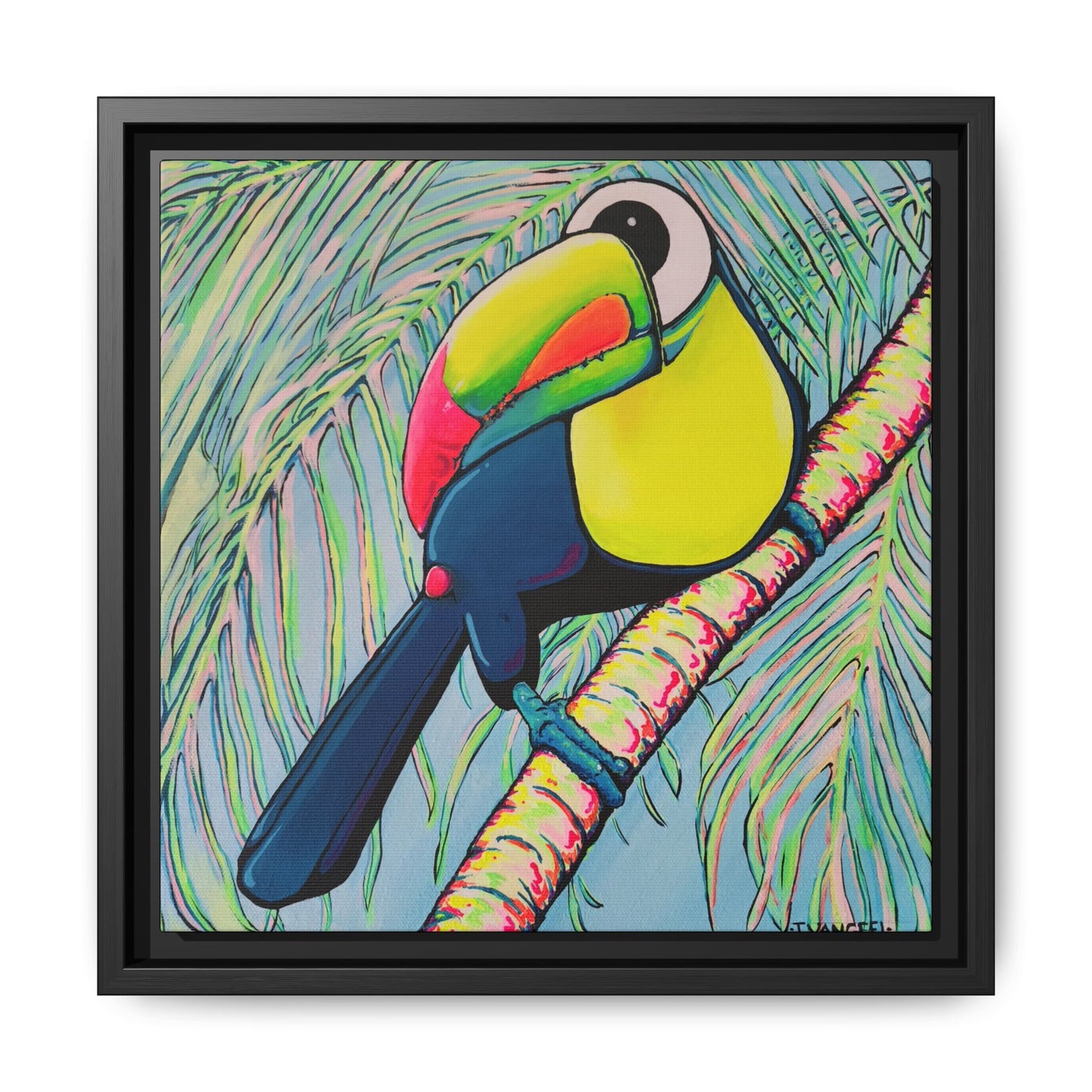 Framed Cyclops Toucan Canvas Print