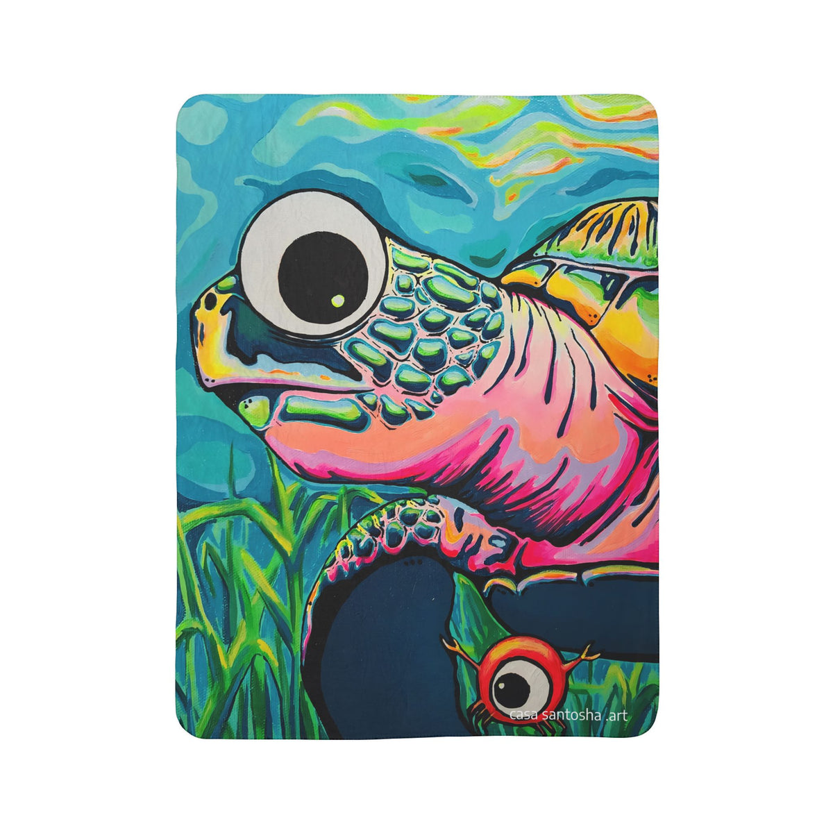 Cyclops Turtle Fleece Sherpa Blanket