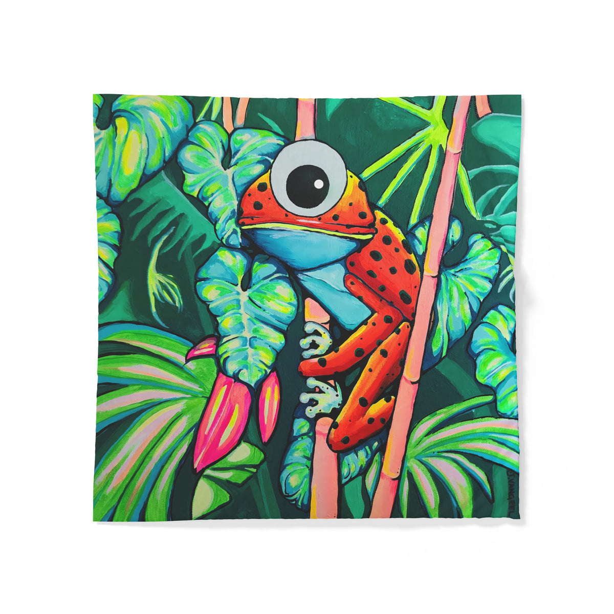 Cyclops Red Frog Duvet Cover