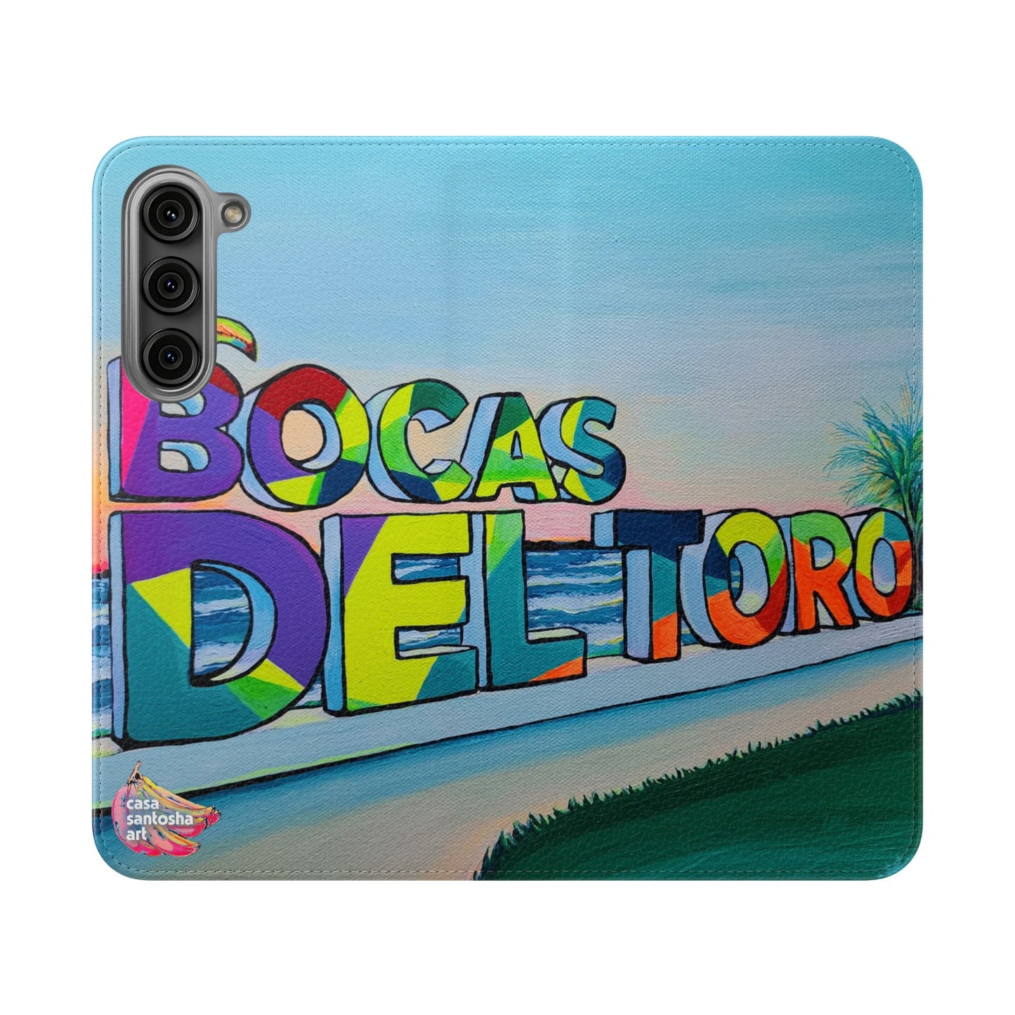 Bocas Del Toro Sign Flip Phone Case – Wallet Cover with Card Slots