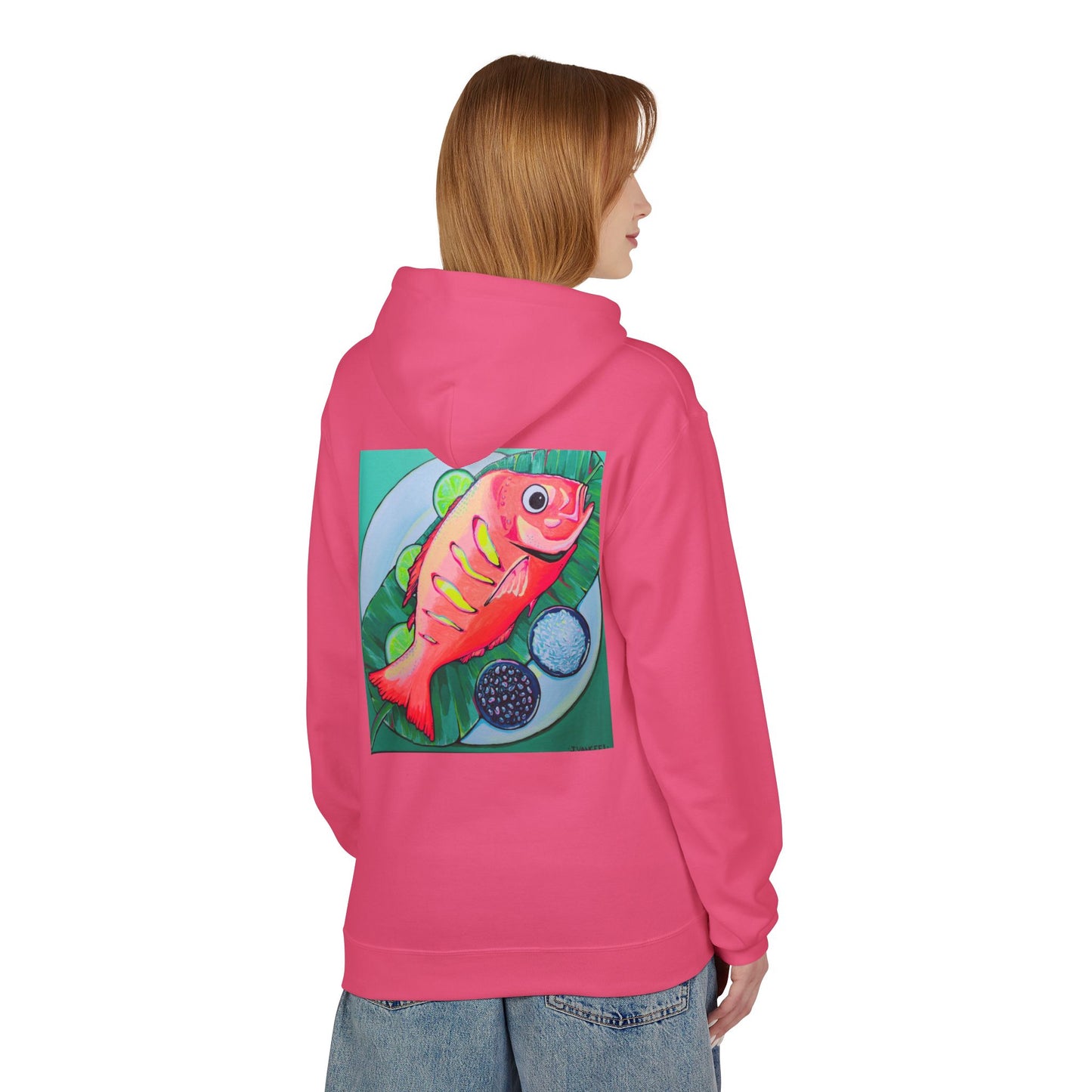 Unisex Neon Fried Fish Soft Hoodie