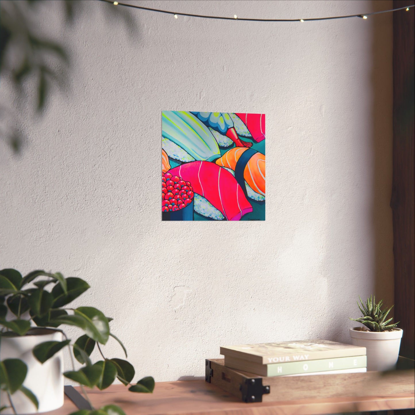 Affiche d'art Giclée Sushi Néon