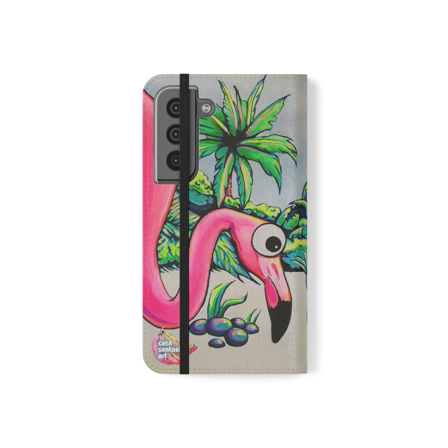 Cyclops Flamingo Family Flip Phone Case – Wallet Cover with Card Slots