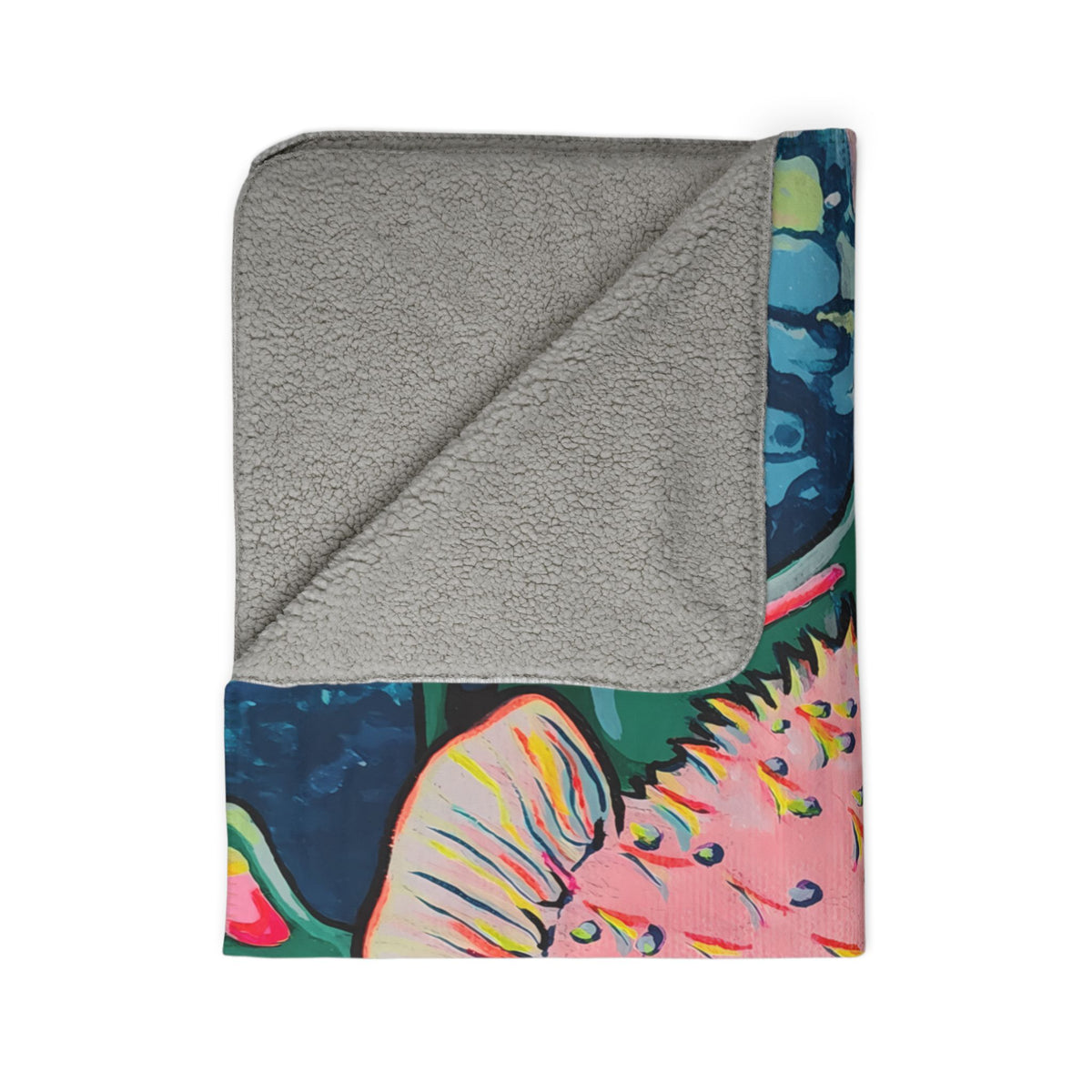 Cyclops Pufferfish Fleece Sherpa Blanket