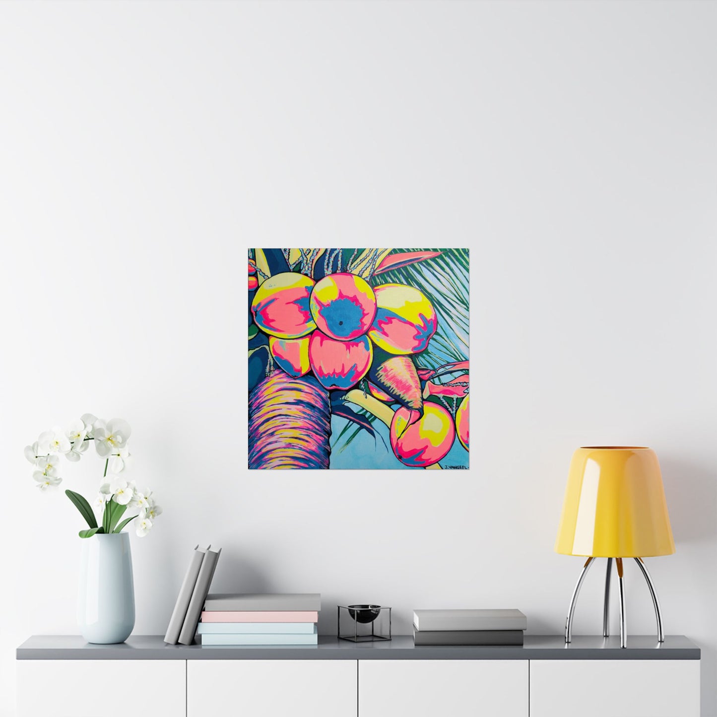 Neon Coconuts Giclée Art Poster