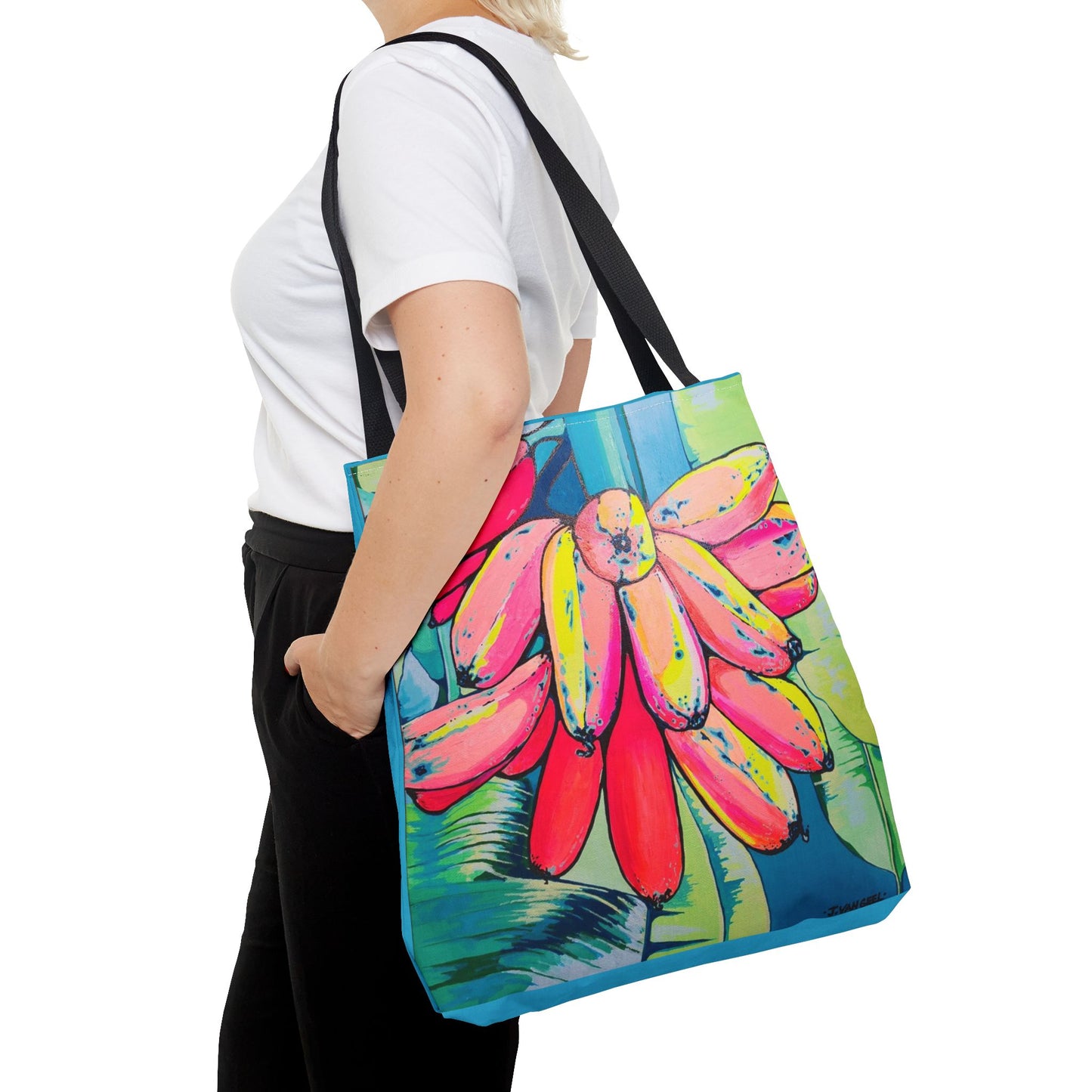 Premium Neon Primitivo Bananas Tote Bag, Original Artist Design, Reusable Shopping Tote, Eco-Friendly