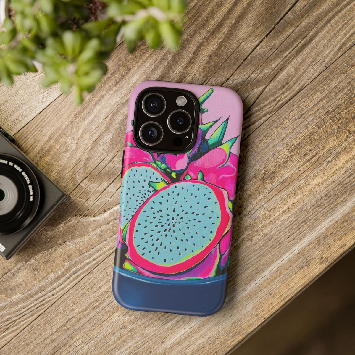 Coque de téléphone résistante Pitaya Rose Néon