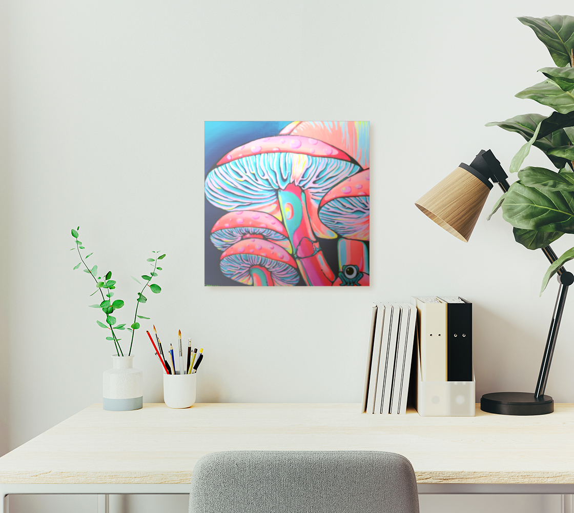 Trippy Mushrooms Aluminum Wall Art