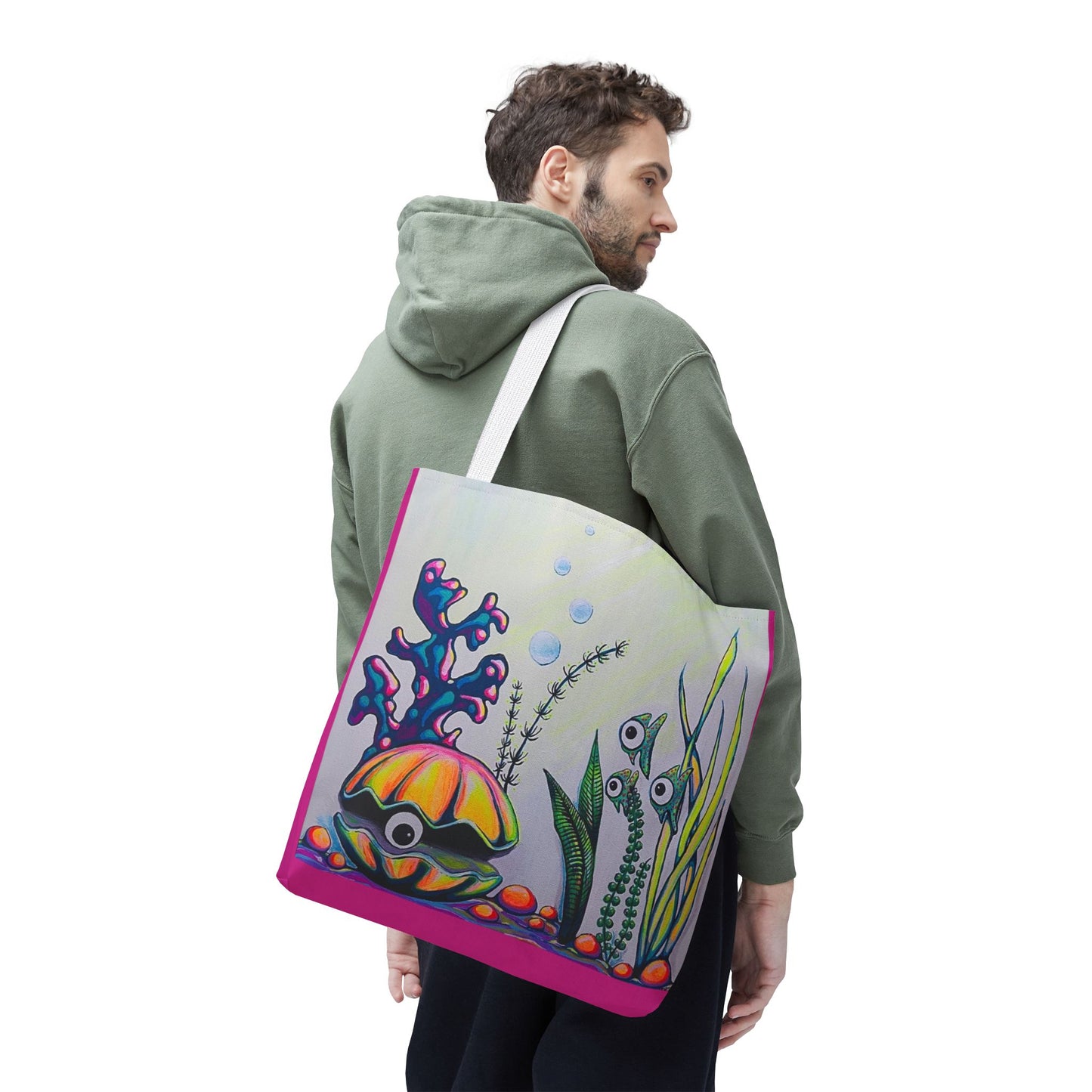 Premium Cyclops Clam Tote Bag, Original Artist Design, Reusable Shopping Tote,  Eco-Friendly