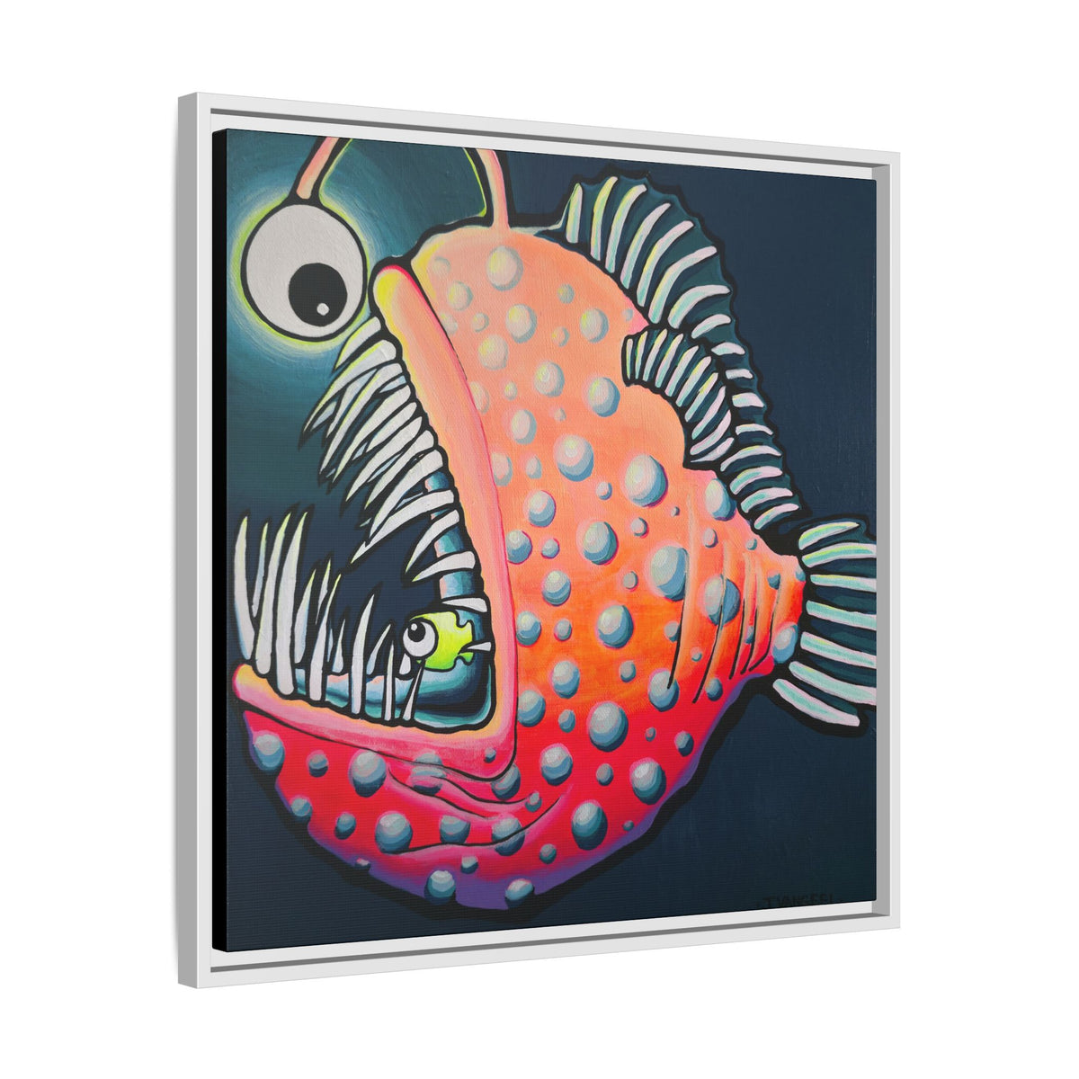 Framed Cyclops Anglerfish Canvas Wall Art