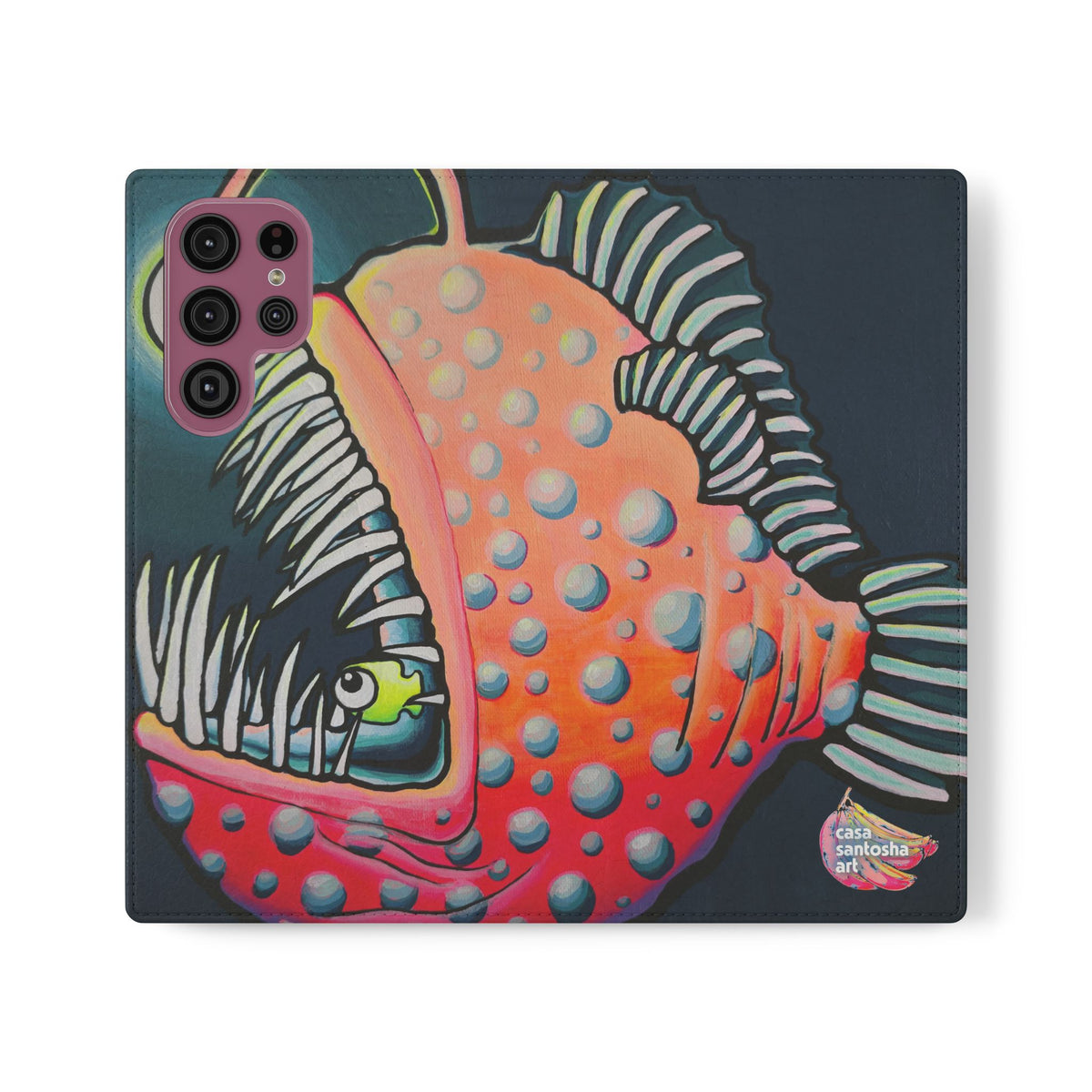 Cyclops Anglerfish Flip Phone Case – Wallet Cover with Card Slots