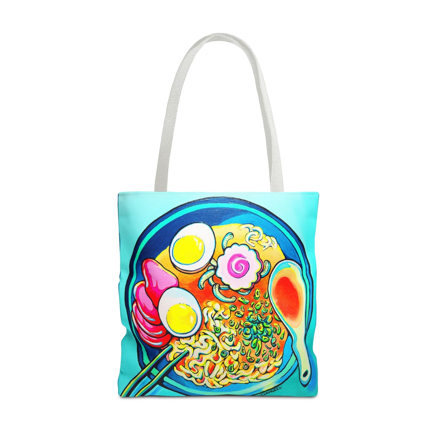 Premium Neon Ramen Tote Bag, Original Artist Design, Reusable Shopping Tote, Eco-Friendly