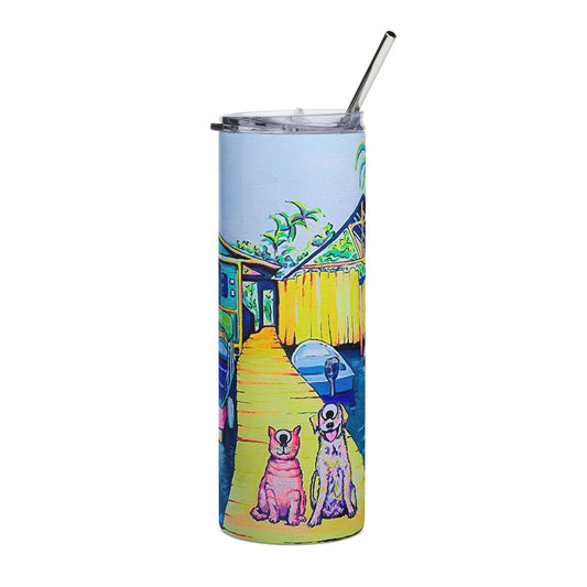 Cyclops Bocas Cat and Dog Stainless Steel Tumbler, 20oz | Fun Travel Mug, Eco-Friendly