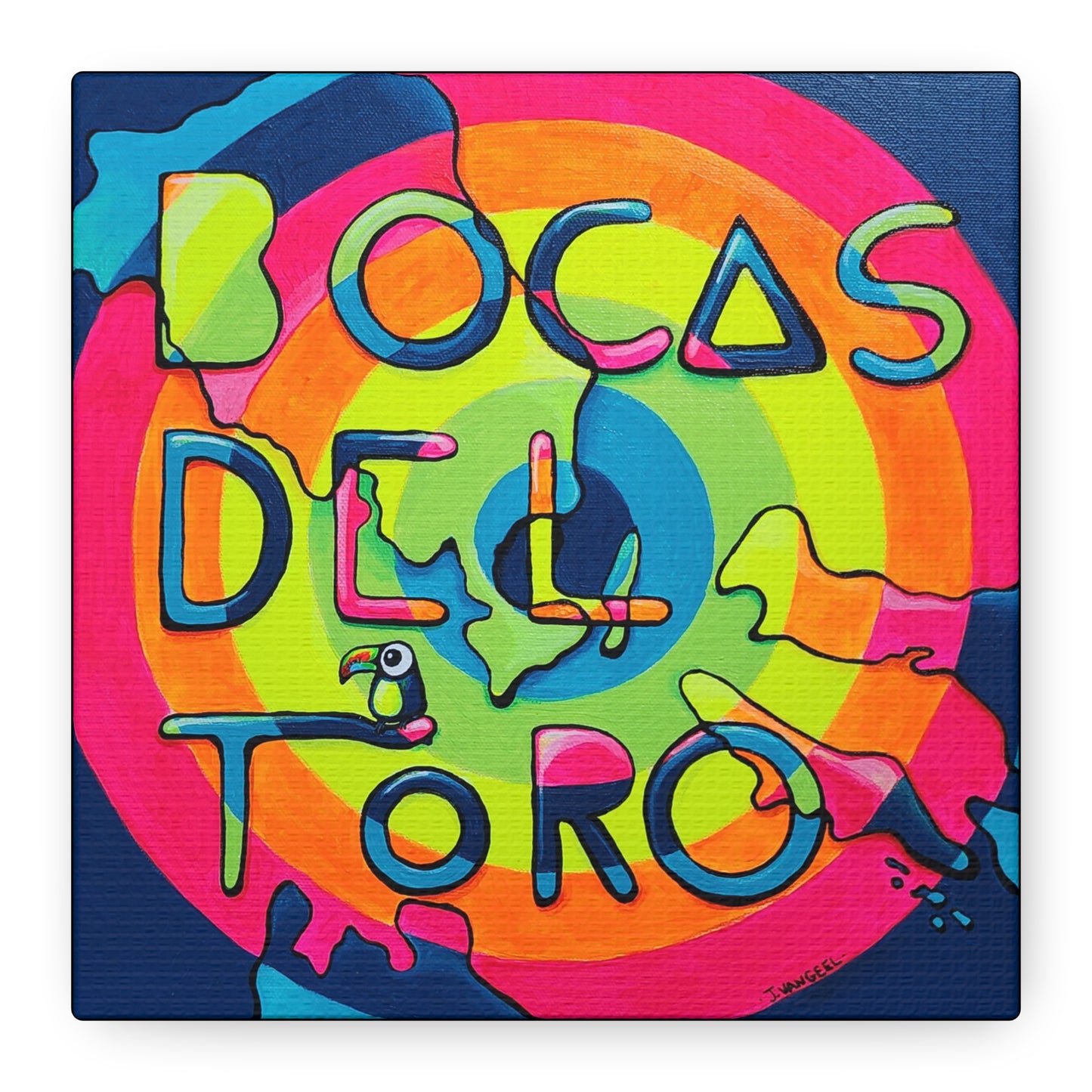 Bocas Del Toro Islands Original Canvas Art Print, Gift, Unique Wall Decor