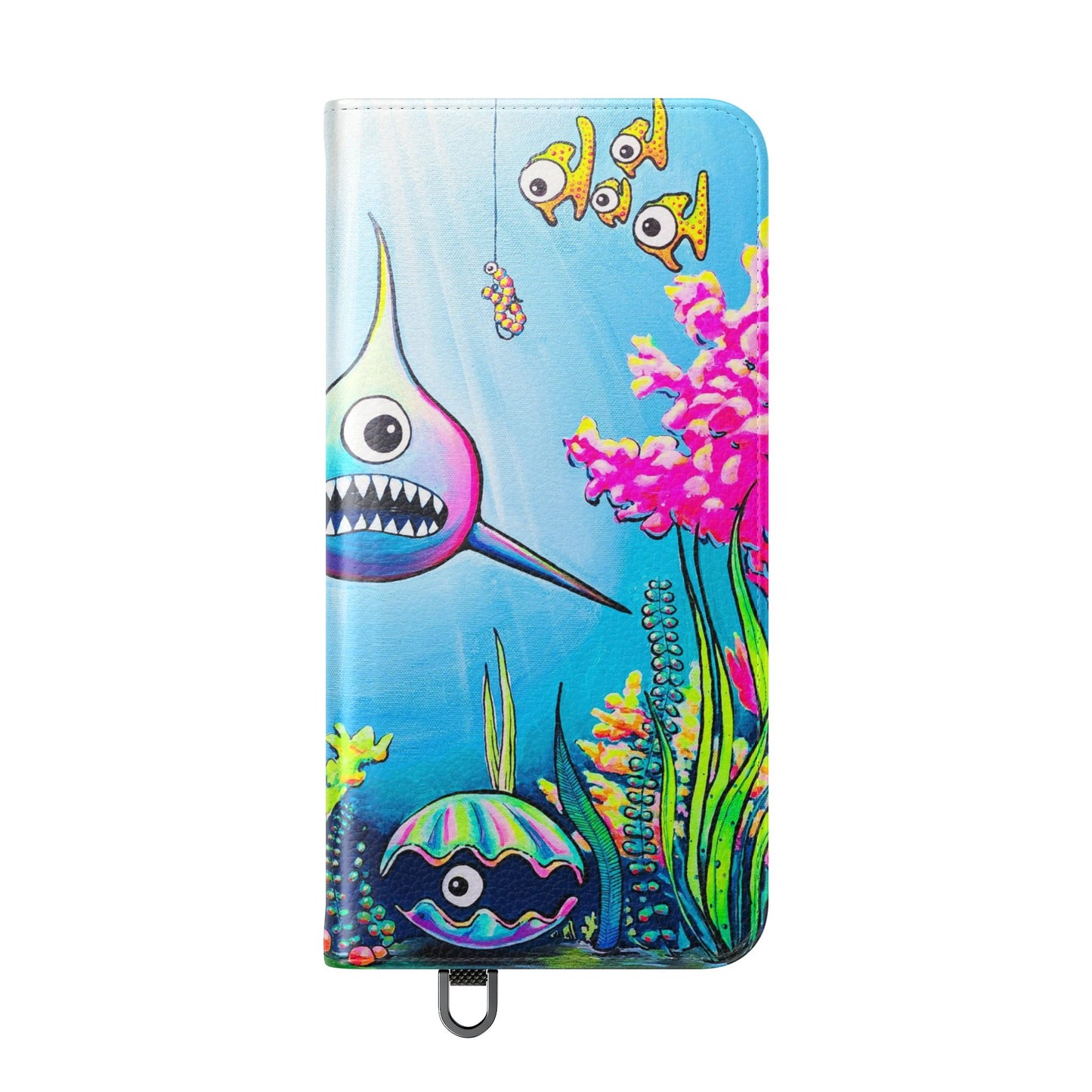 Cyclops Shark Flip Phone Case – Wallet Cover with Card Slots