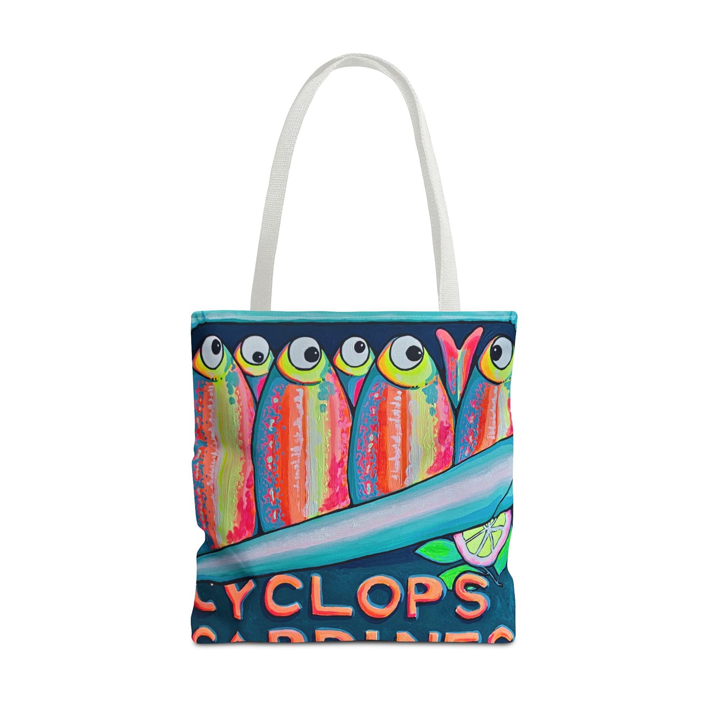 Premium Neon Sardines Tote Bag, Original Artist Design, Reusable Shopping Tote, Eco-Friendly