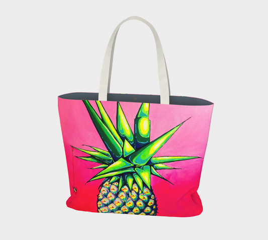 Neon Pineapple Market Tote