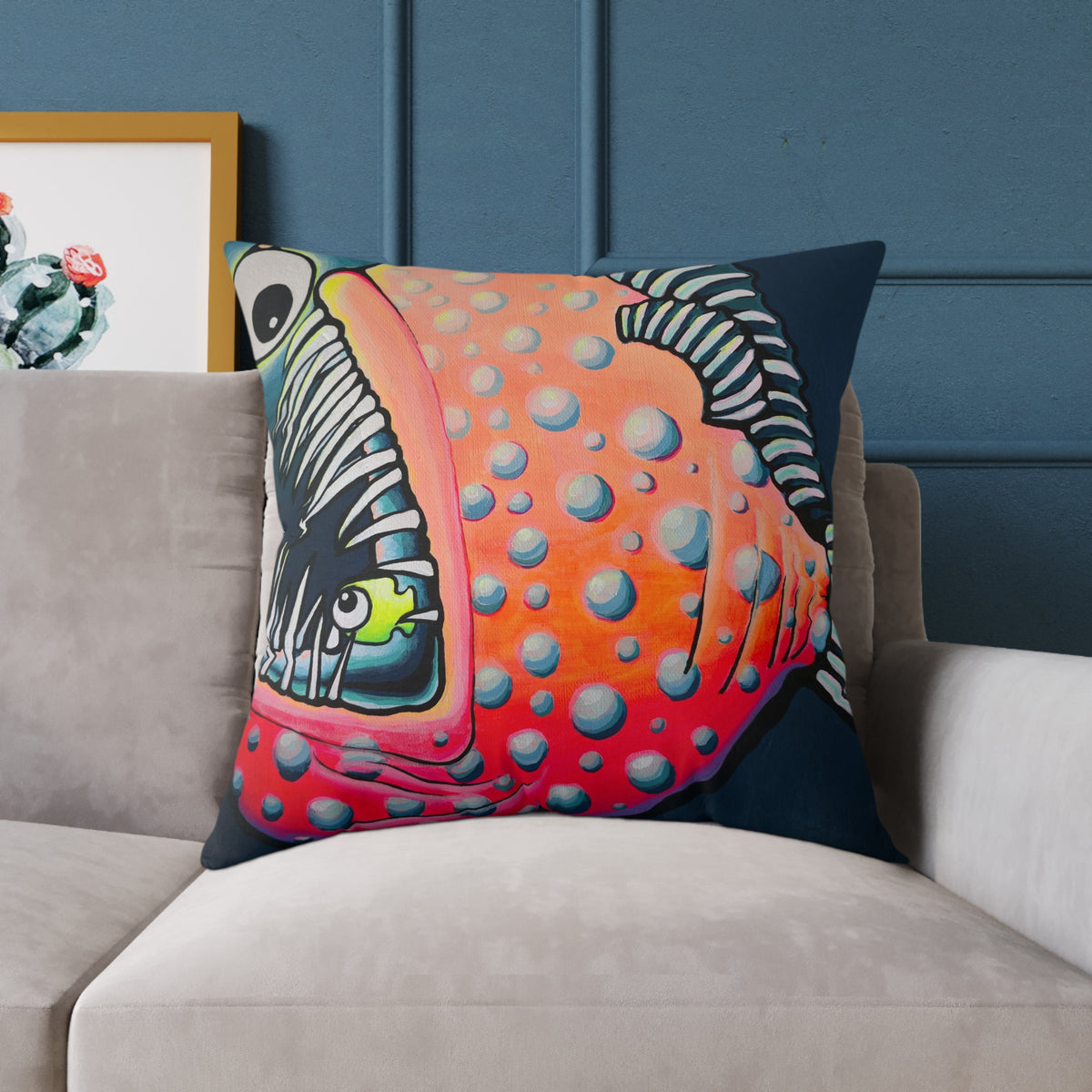 Cyclops Anglerfish Art Canvas Decorative Pillow