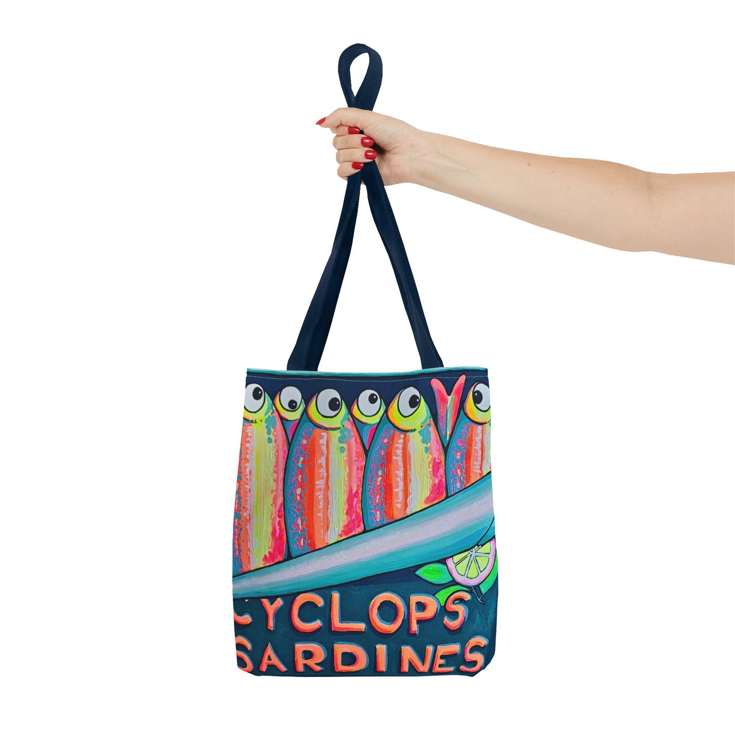Premium Neon Sardines Tote Bag, Original Artist Design, Reusable Shopping Tote, Eco-Friendly