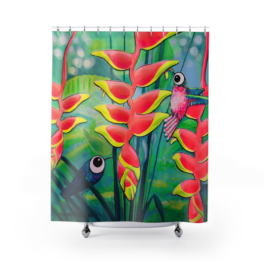 Cyclops Hummingbirds Pop Art Shower Curtain