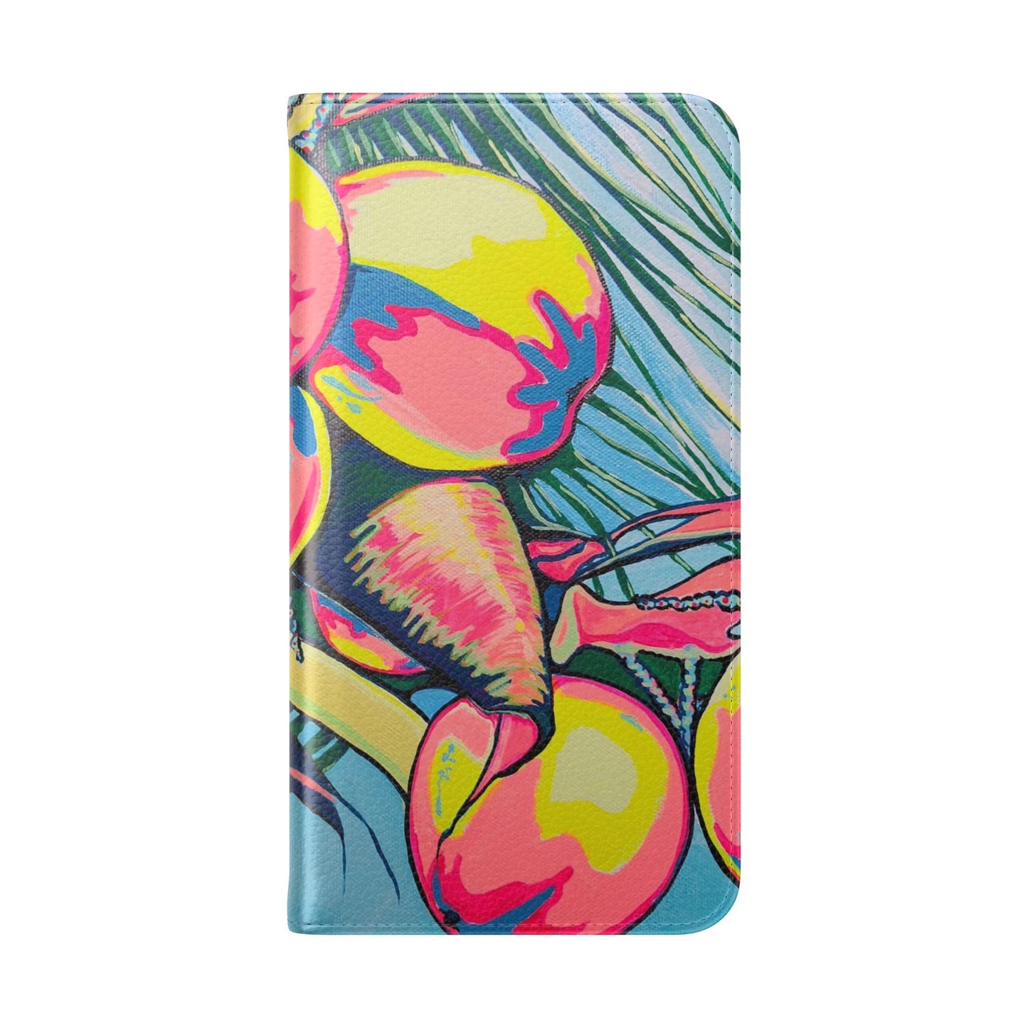 Neon Coconuts Flip Phone Case – Wallet Cover with Card Slots