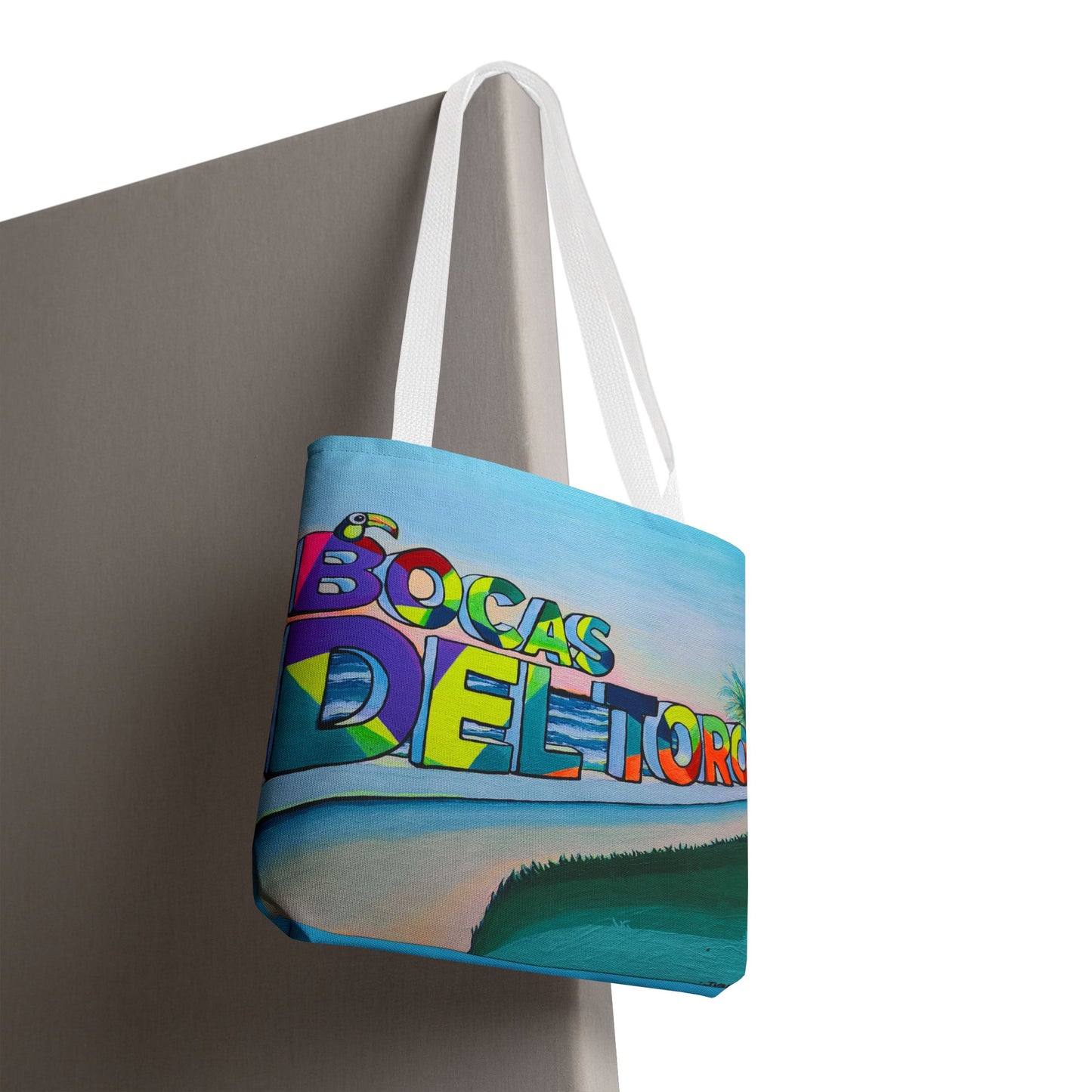 Premium Bocas Del Toro Sign Tote Bag, Original Artist Design, Reusable Shopping Tote,  Eco-Friendly