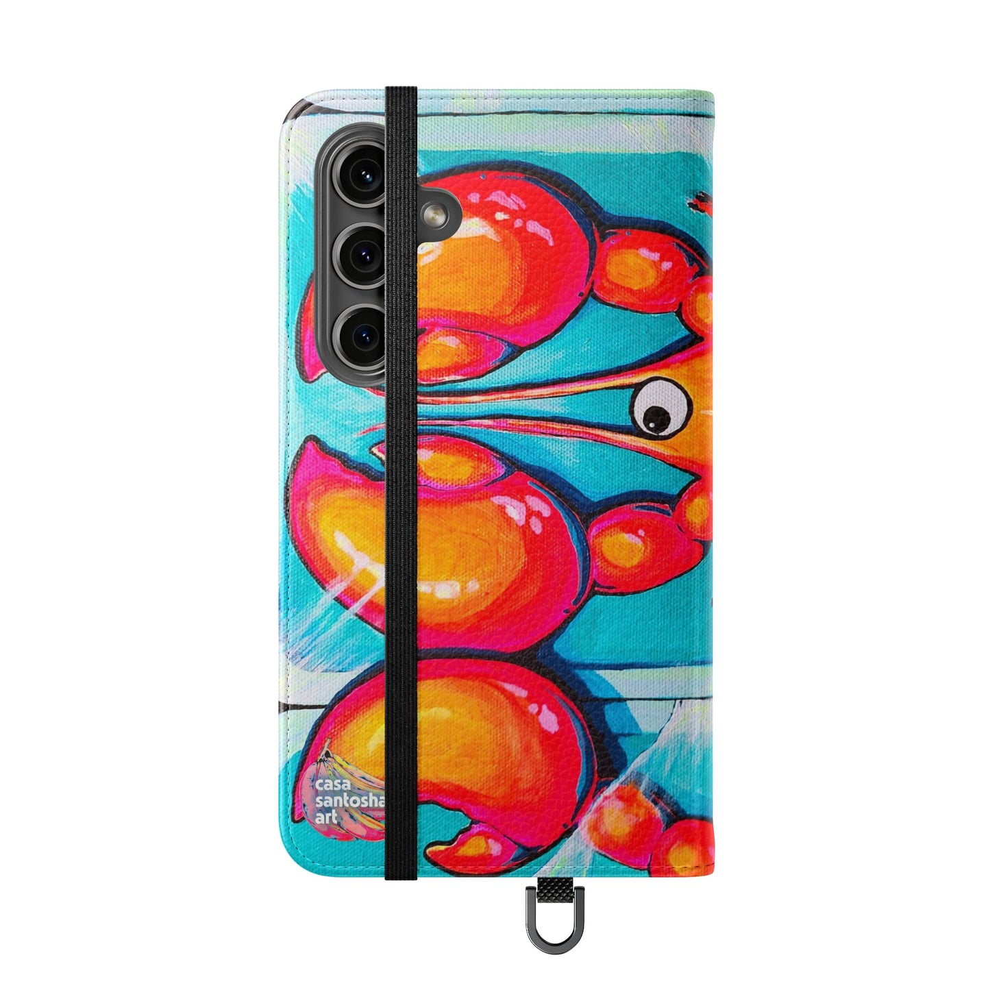 Neon Lobster Flip Phone Case – Wallet Cover with Card Slots