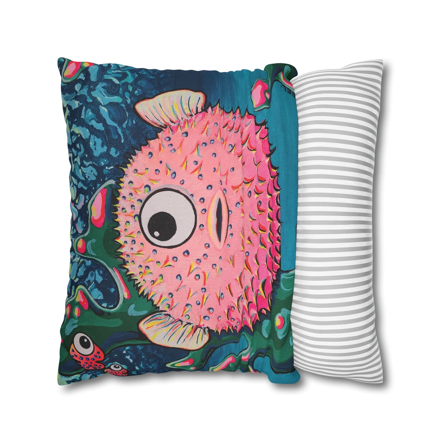 Cyclops Pufferfish Pillowcase for Throw Pillow, Cover Only