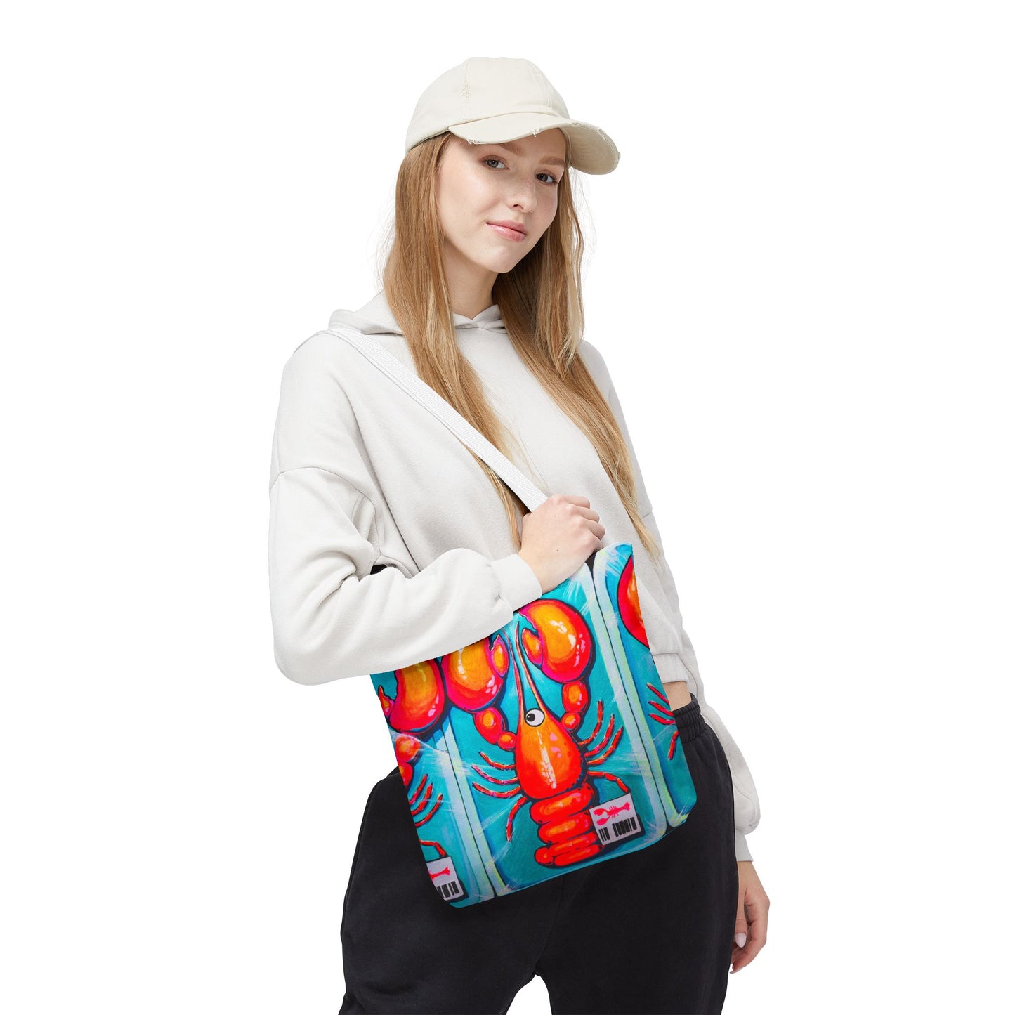 Premium Neon Lobster Tote Bag, Original Artist Design, Reusable Shopping Tote,  Eco-Friendly