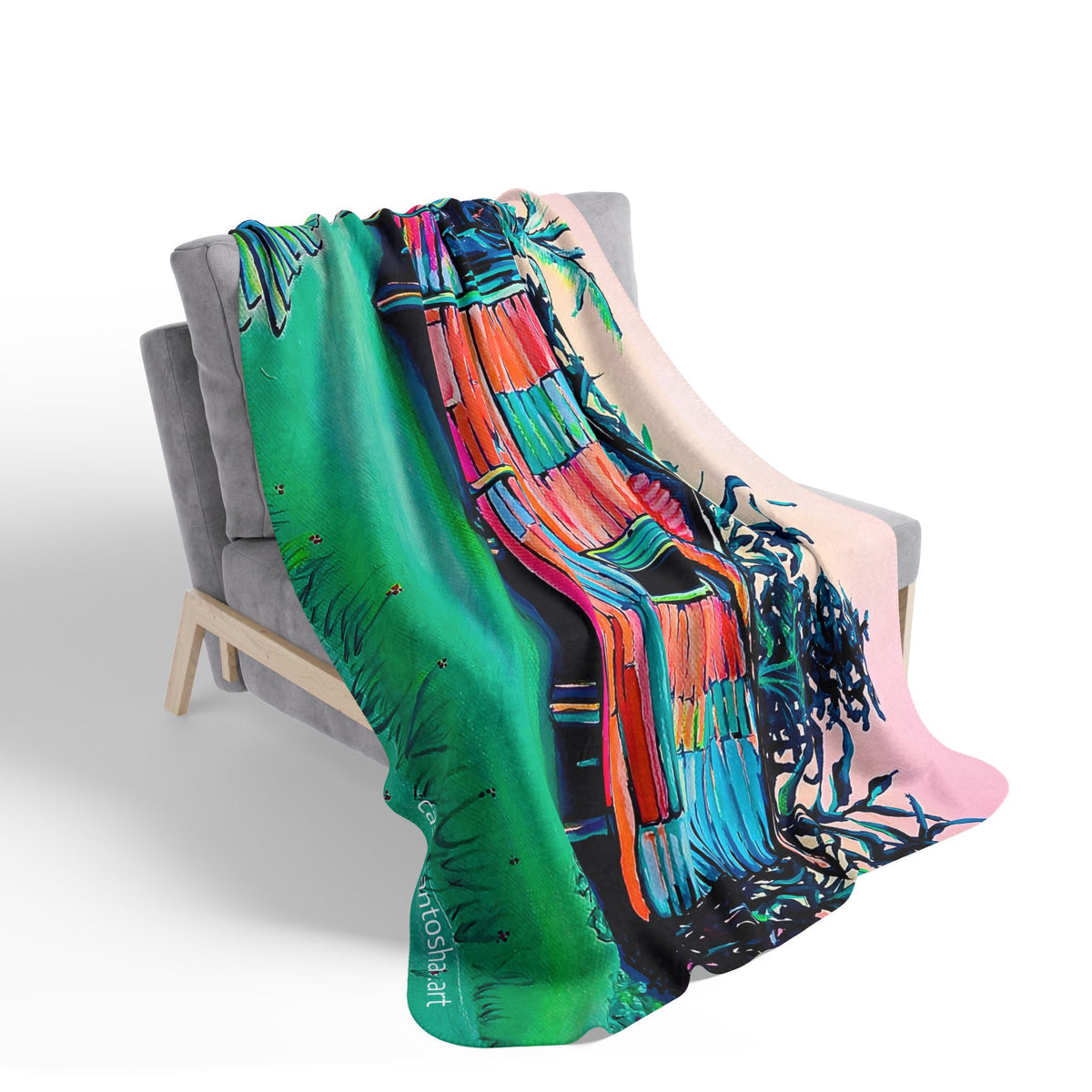 Luis Russell House Bocas Fleece Sherpa Blanket