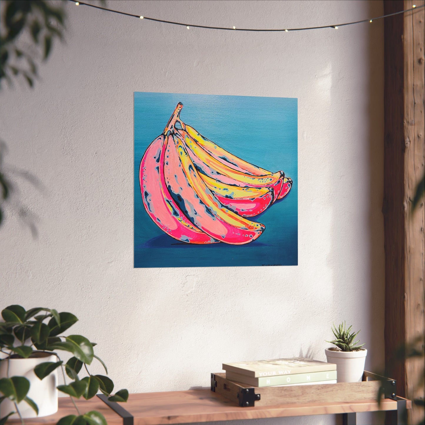 Neon Bananas Giclée Art Poster