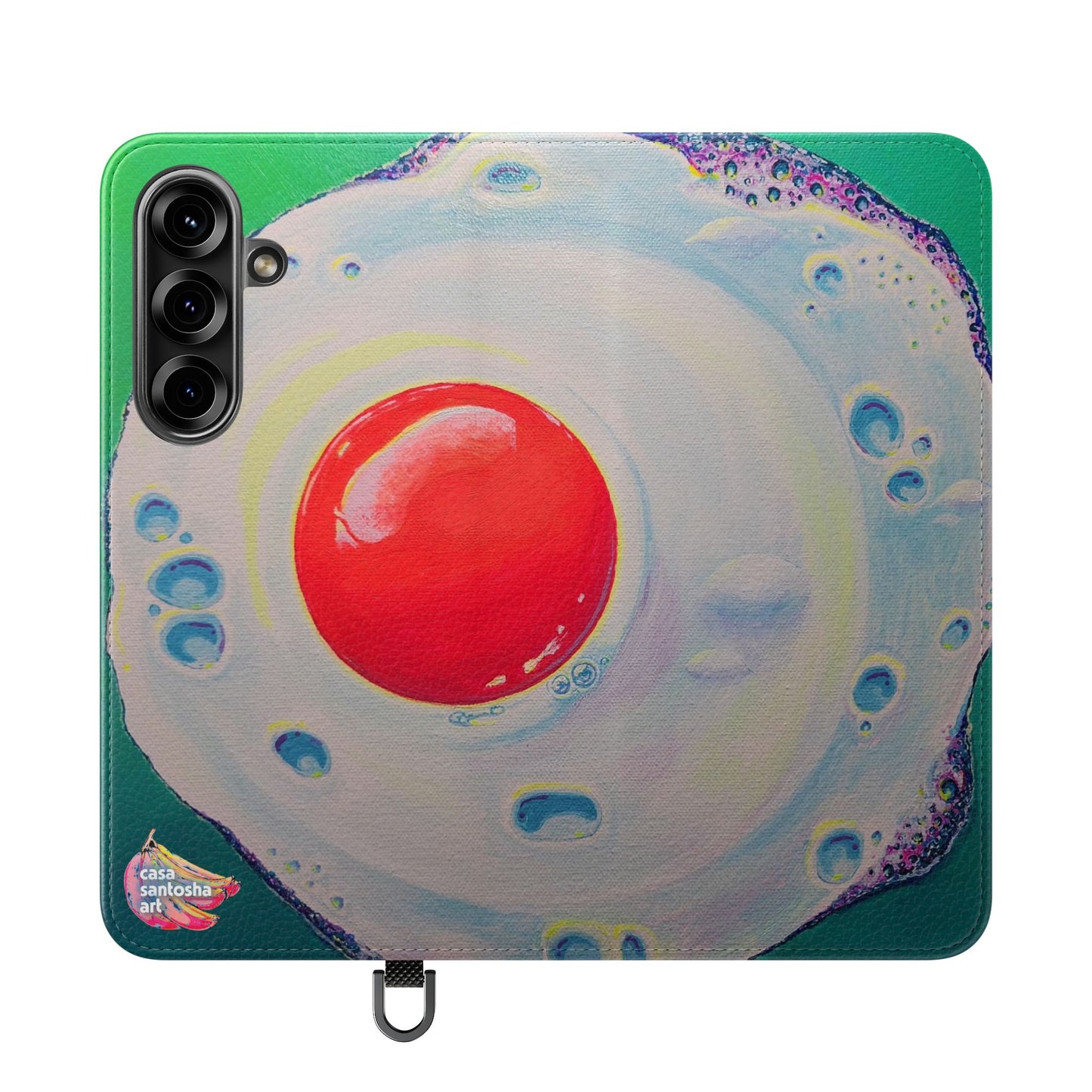 Neon Fried Egg Flip Phone Case – Wallet Cover with Card Slots