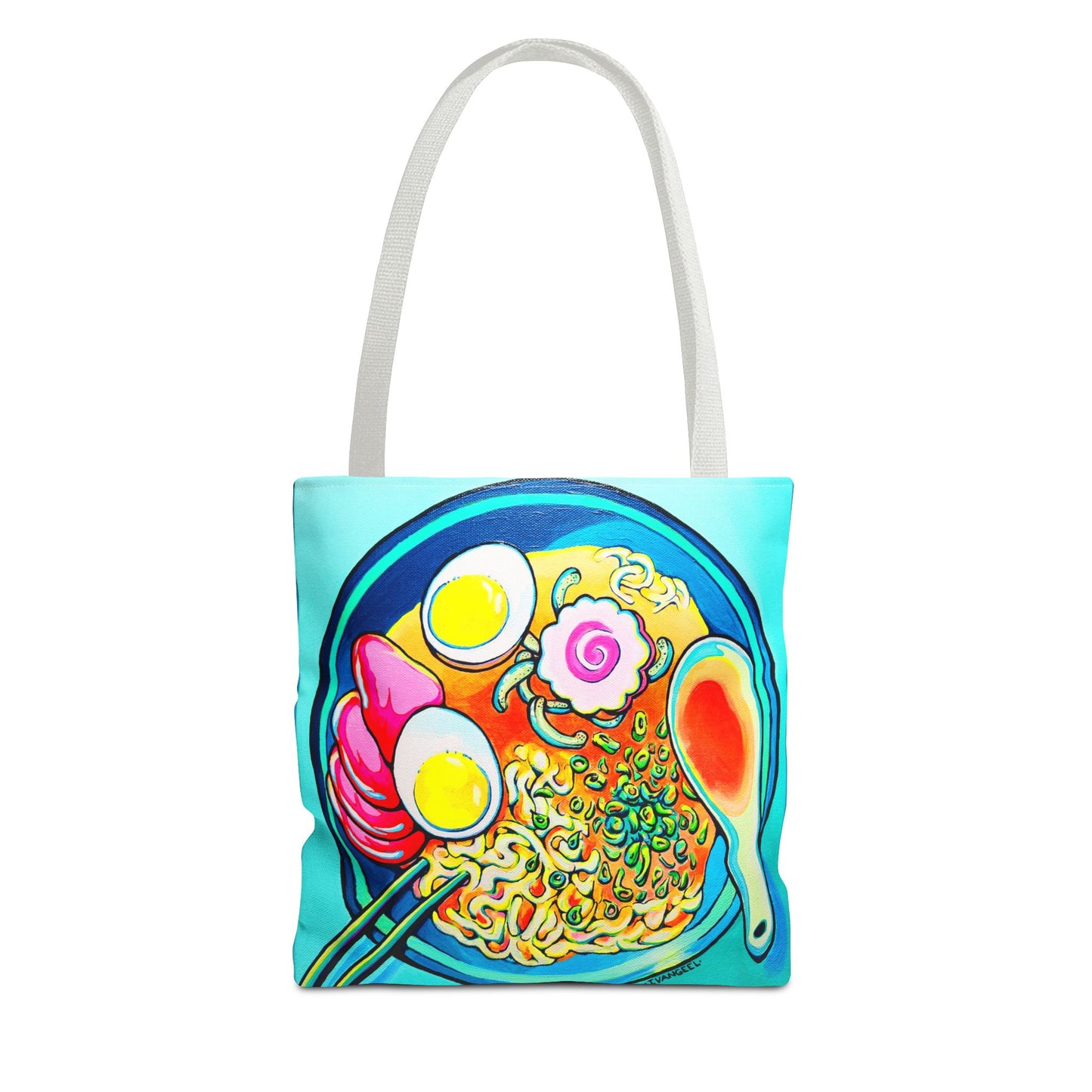 Premium Neon Ramen Tote Bag, Original Artist Design, Reusable Shopping Tote, Eco-Friendly