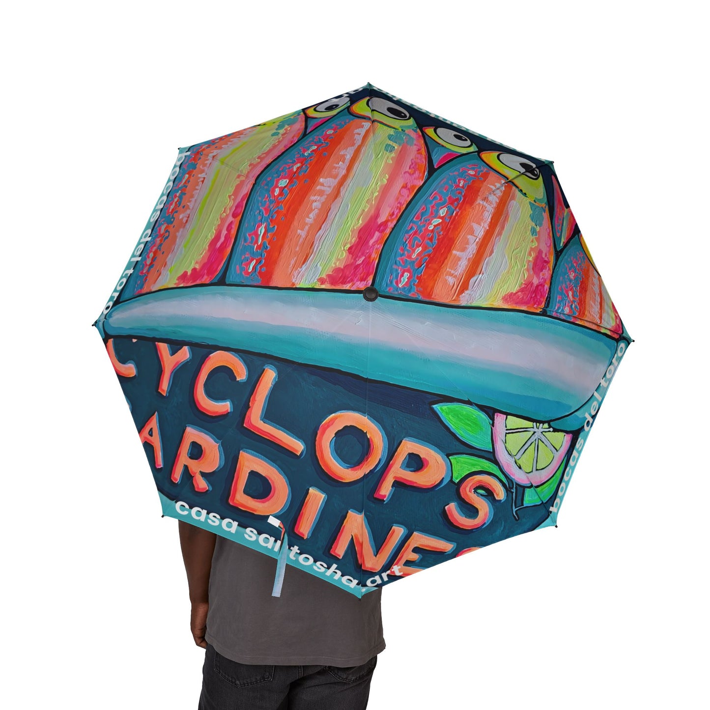 Neon Sardines Umbrella - Foldable & Stylish Rain Gear