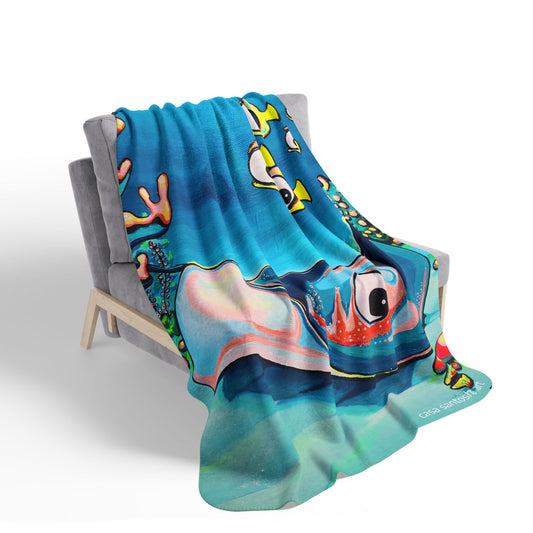 Cyclops Stingray Fleece Sherpa Blanket