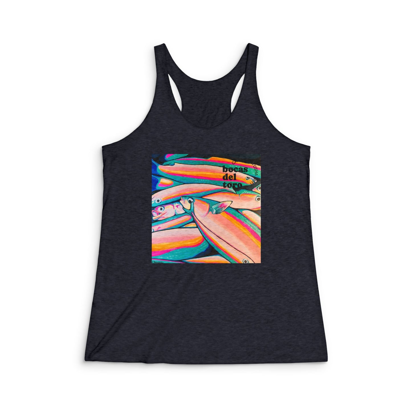 Women's Neon Fish Graphic Racerback Tank