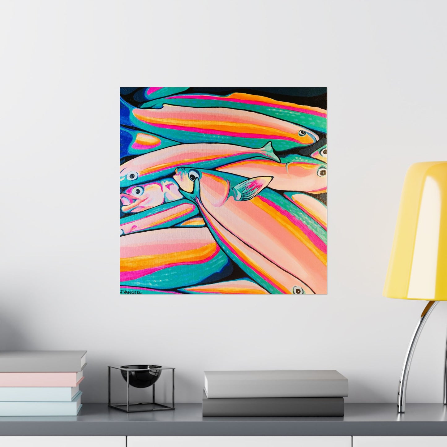 Neon Fish Giclée Art Poster