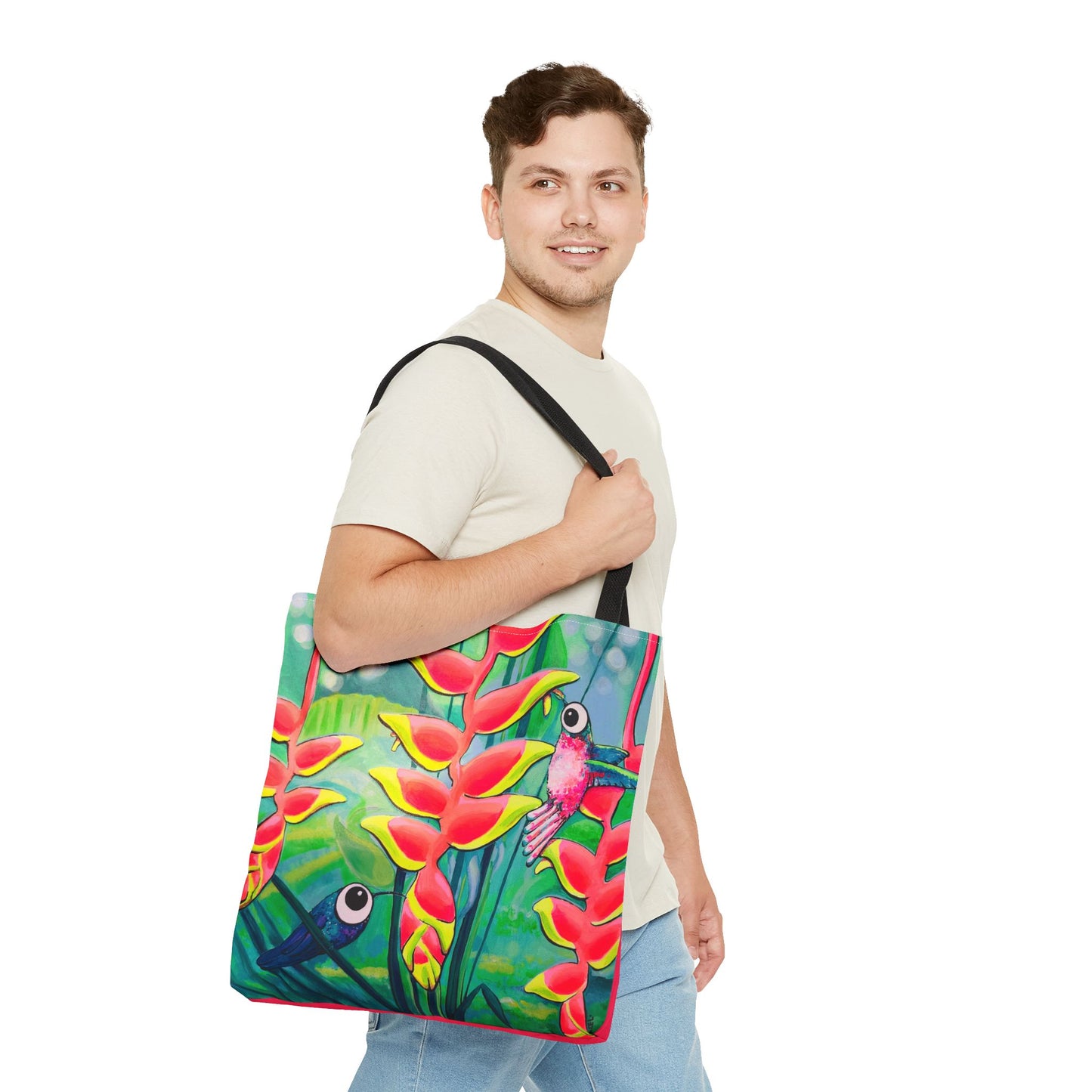 Premium Cyclops Hummingbirds Tote Bag, Original Artist Design, Reusable Shopping Tote,  Eco-Friendly