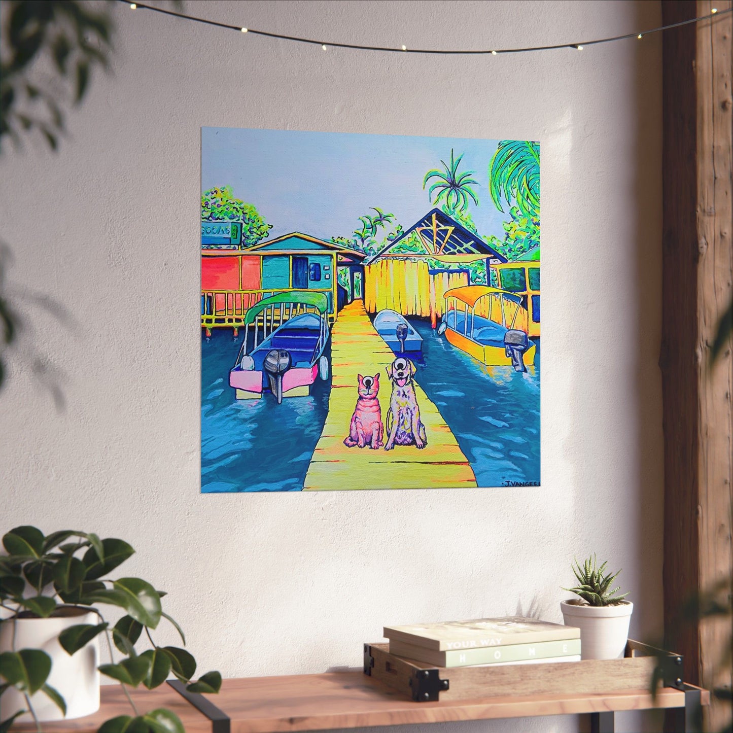 Cyclops Cat and Dog in Bocas Giclée Art Poster