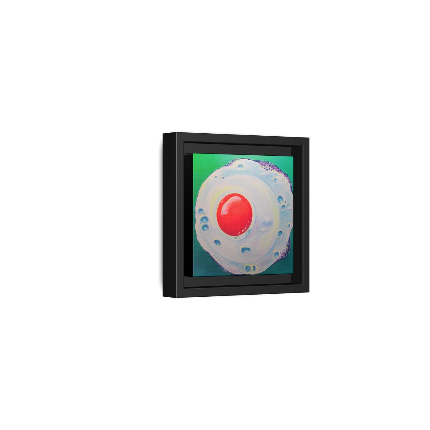 Framed Neon Fried Egg Canvas Print