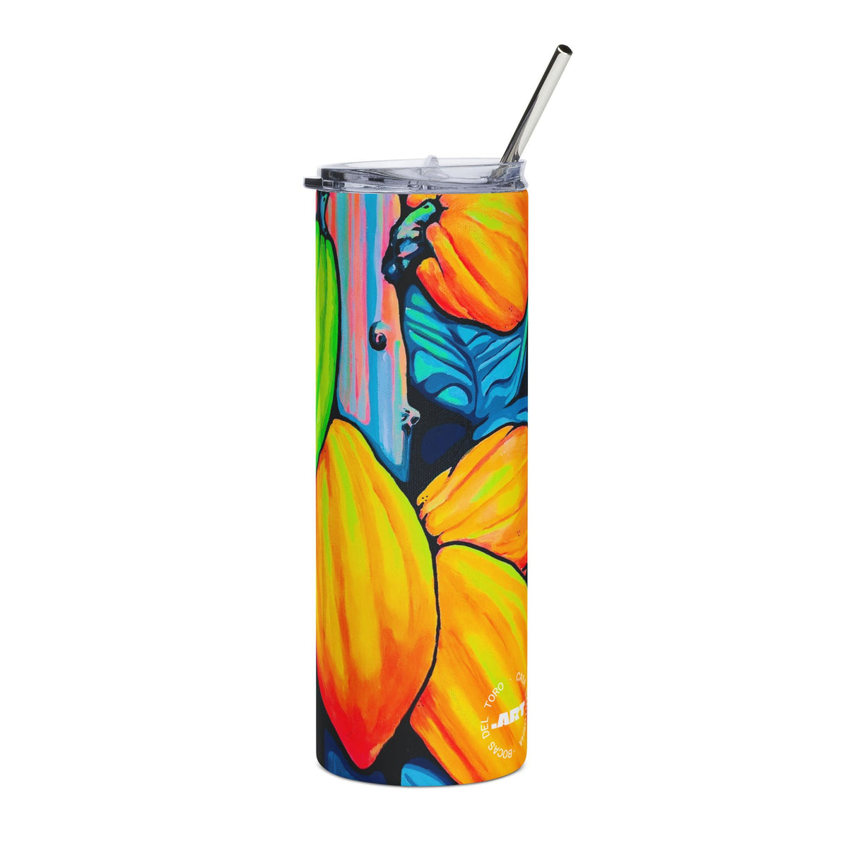 Vaso de Acero Inoxidable Cacao Neón, 590 ml | Taza de Viaje Divertida, Ecológica