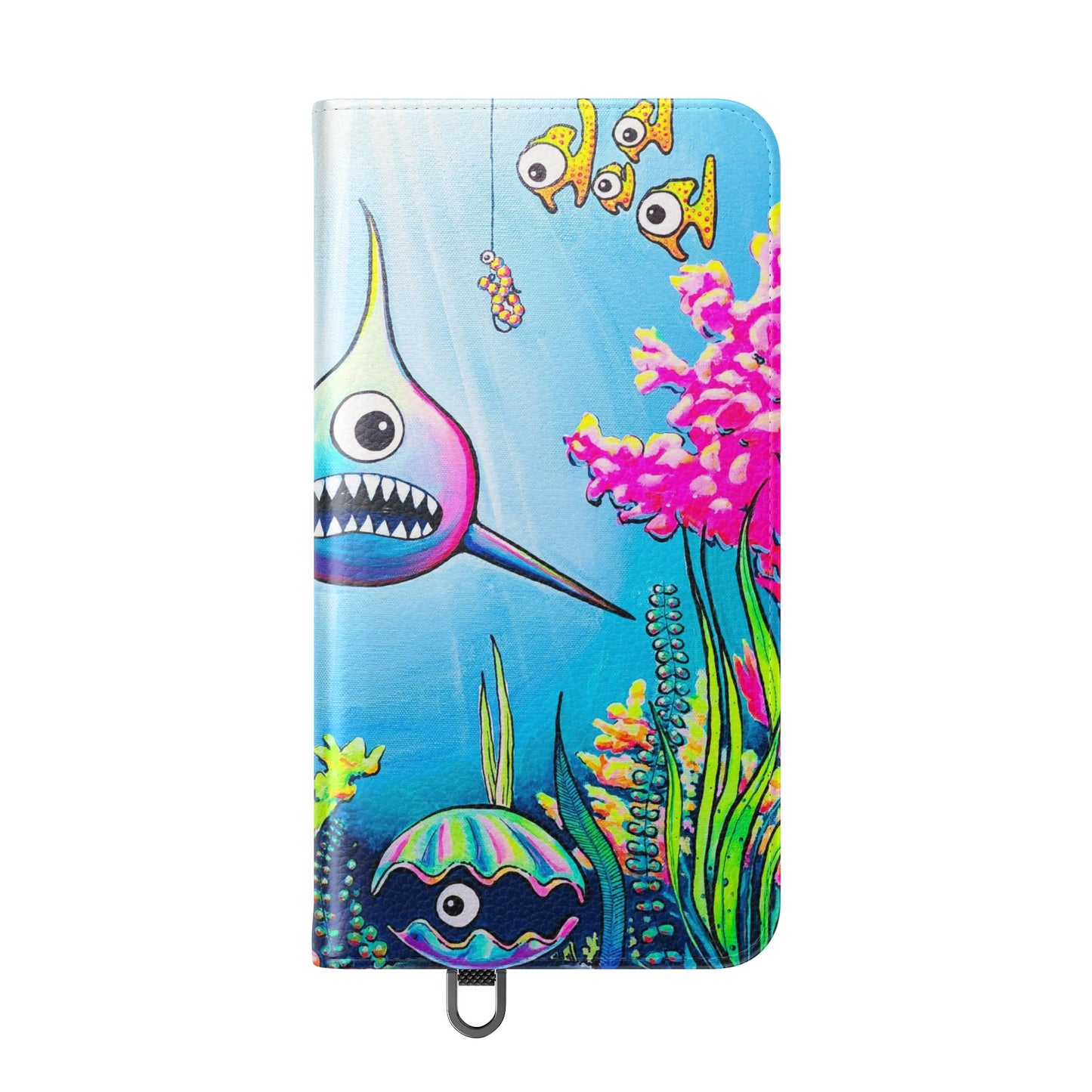 Cyclops Shark Flip Phone Case – Wallet Cover with Card Slots