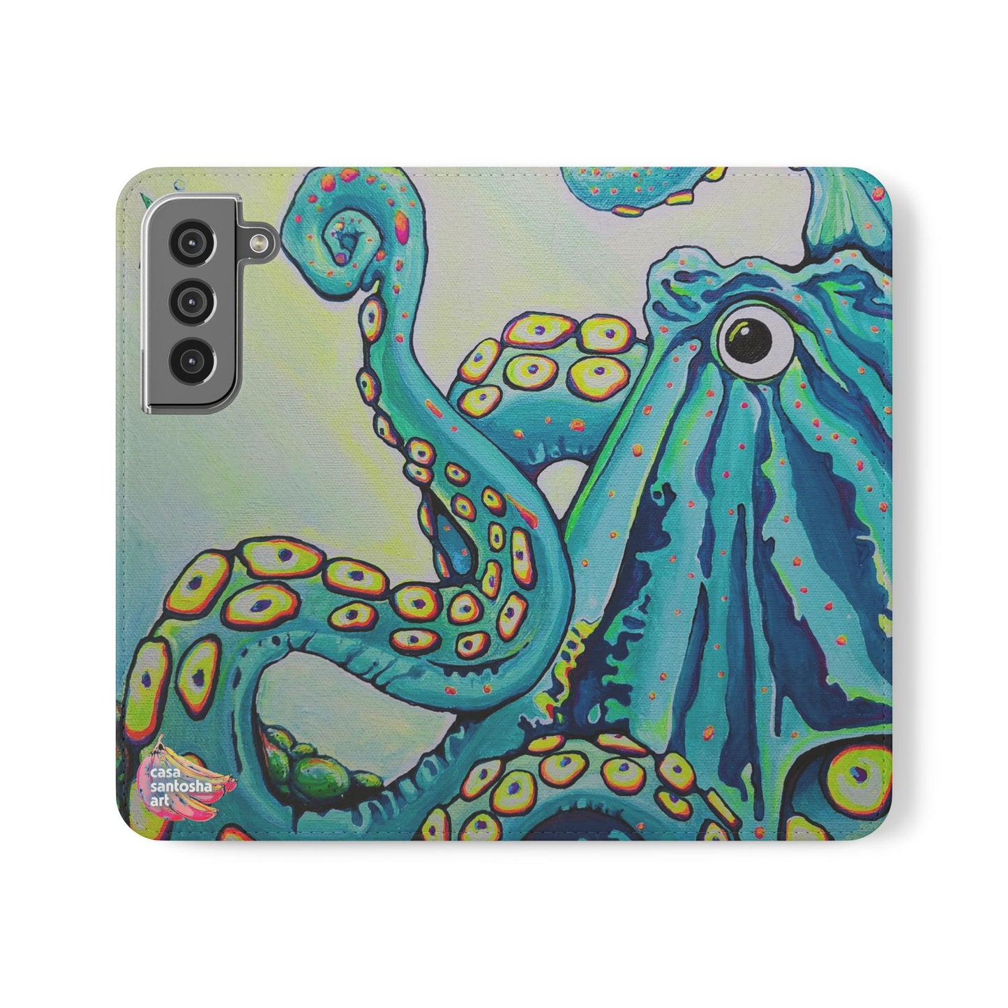 Cyclops Octopus Flip Phone Case – Wallet Cover with Card Slots