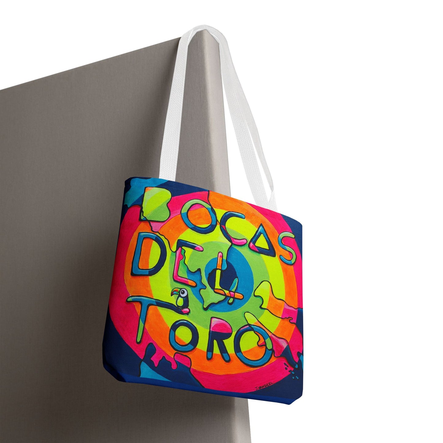 Premium Bocas Del Toro Islands Tote Bag, Original Artist Design, Reusable Shopping Tote,  Eco-Friendly