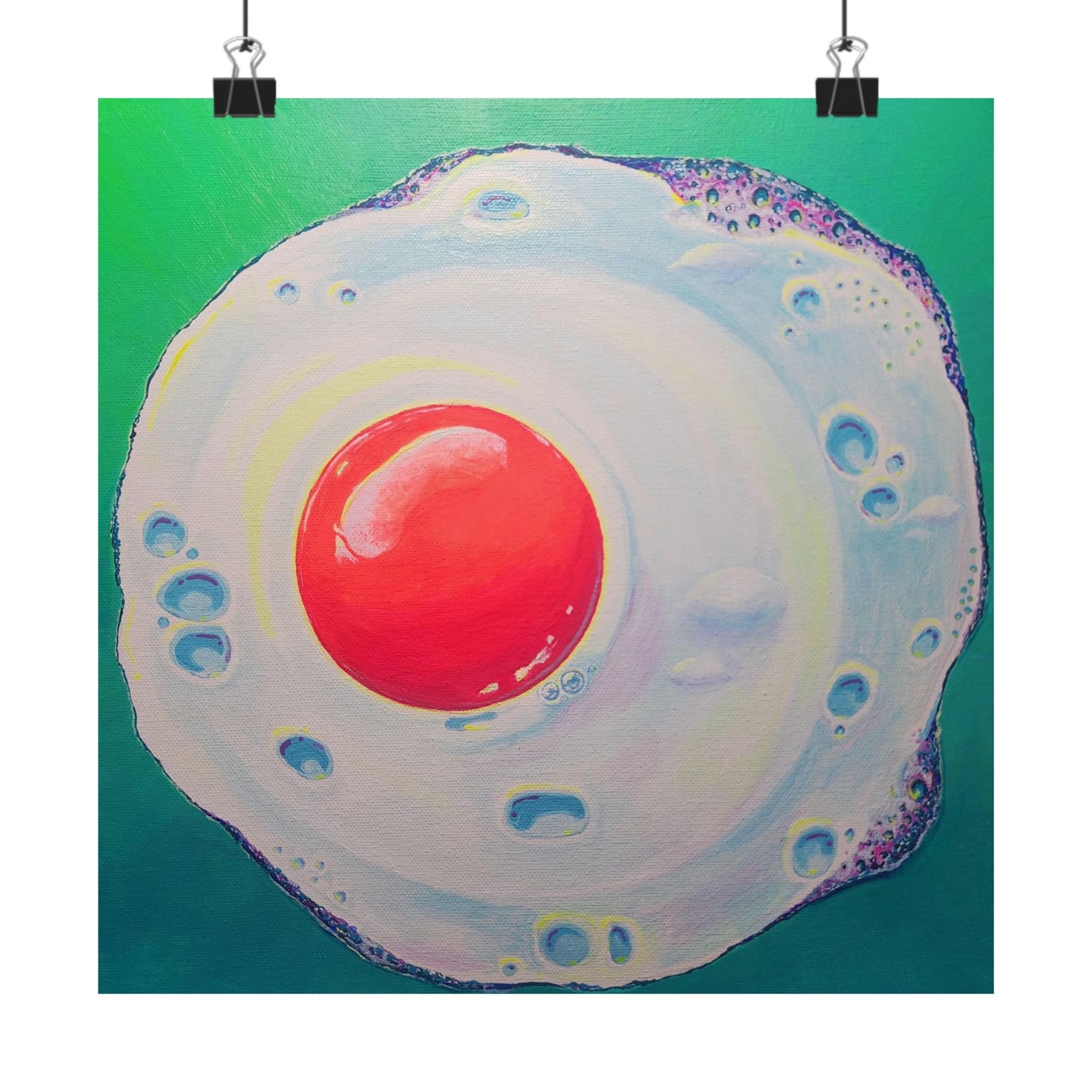 Neon Fried Egg Giclée Art Poster