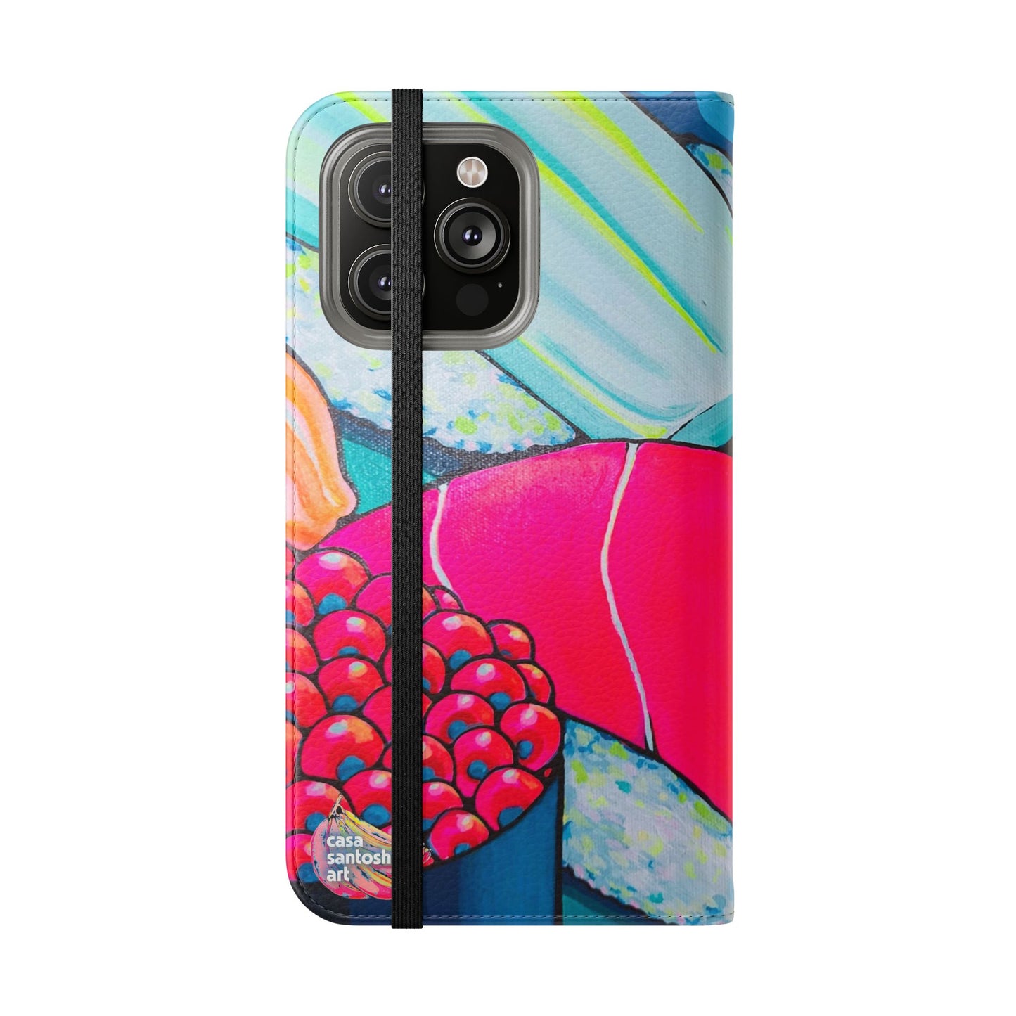 Neon Sushi Flip Phone Case – Wallet Cover with Card Slots