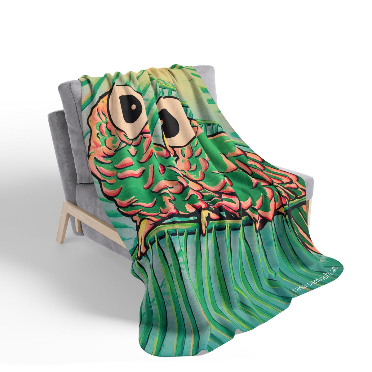 Chatty Cyclops Parrots Fleece Sherpa Blanket