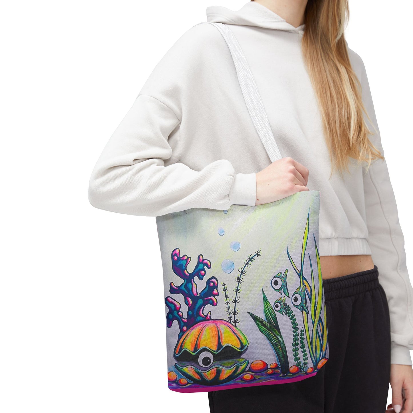 Premium Cyclops Clam Tote Bag, Original Artist Design, Reusable Shopping Tote,  Eco-Friendly