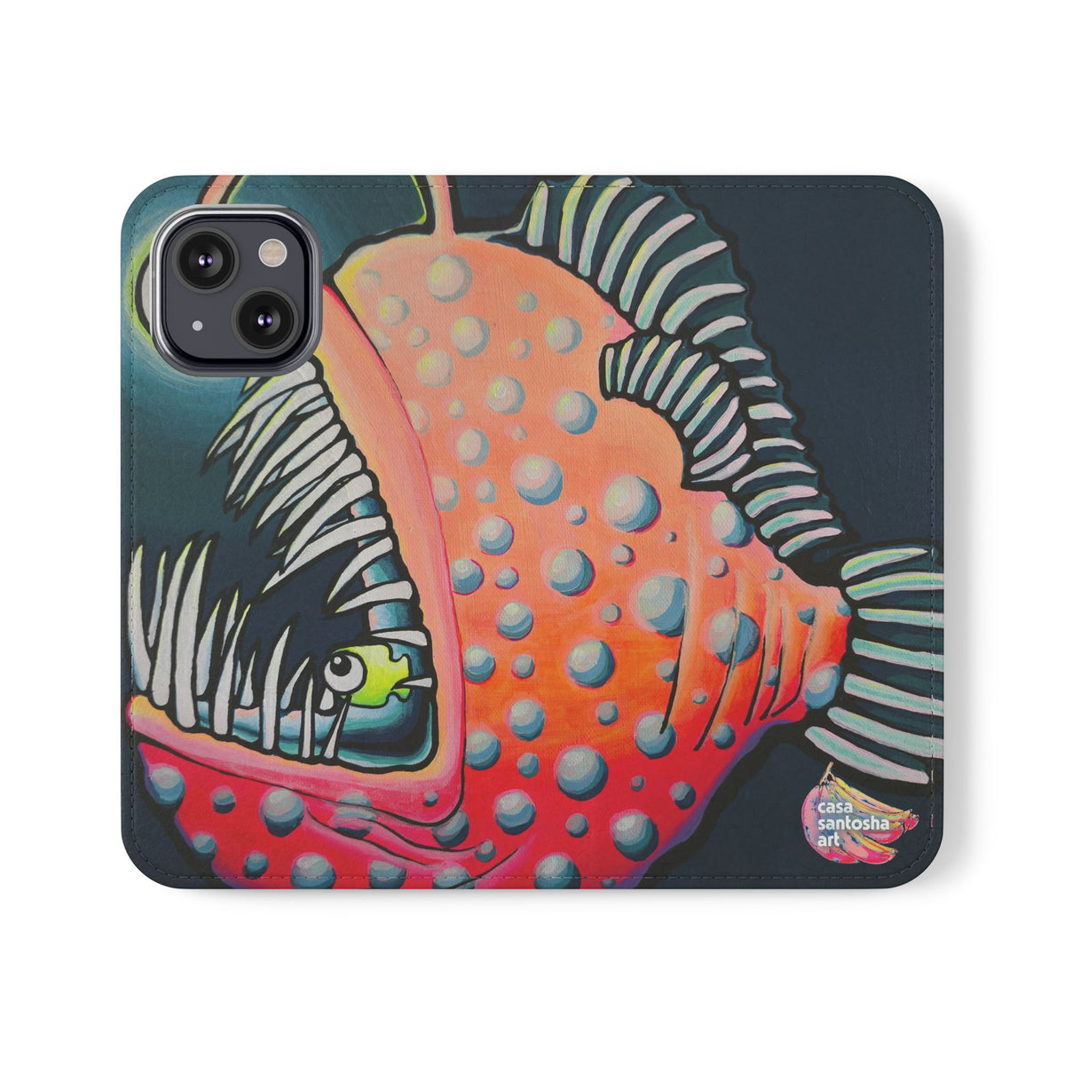 Cyclops Anglerfish Flip Phone Case – Wallet Cover with Card Slots