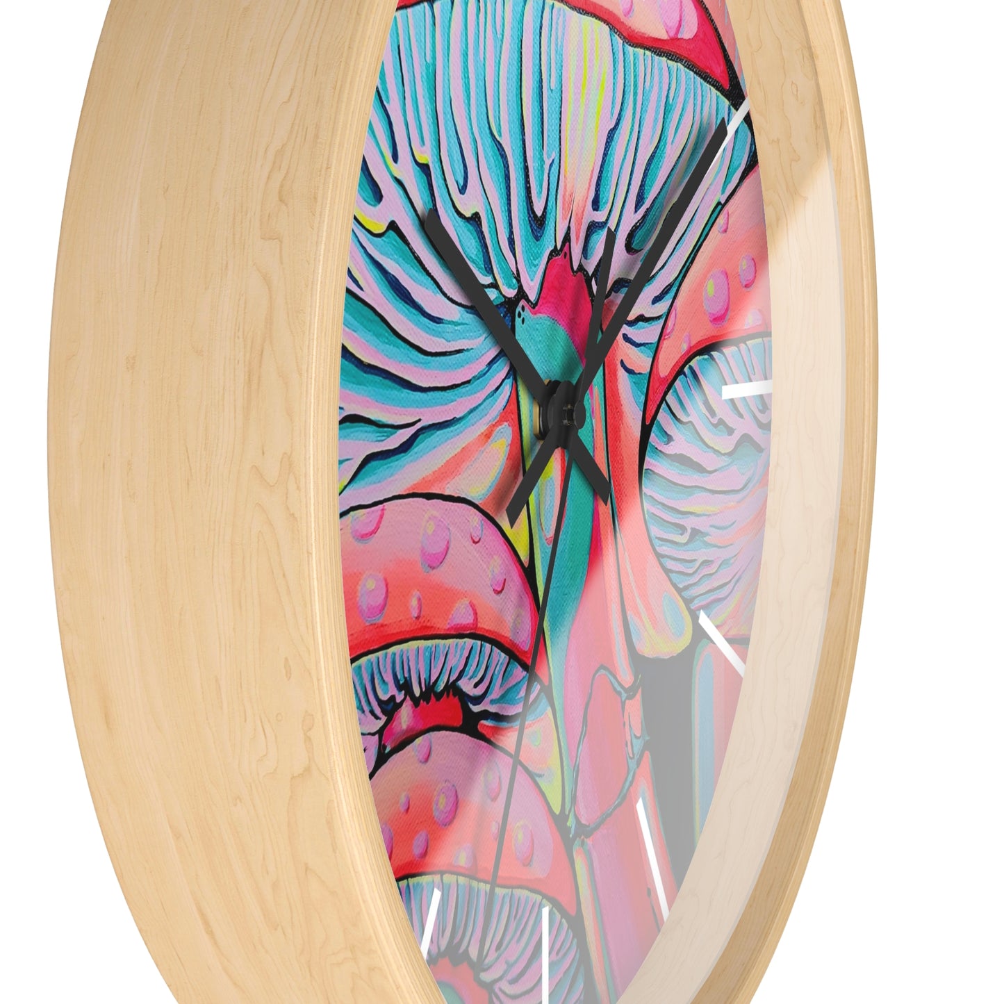 Trippy Mushrooms Pop Art Wall Clock